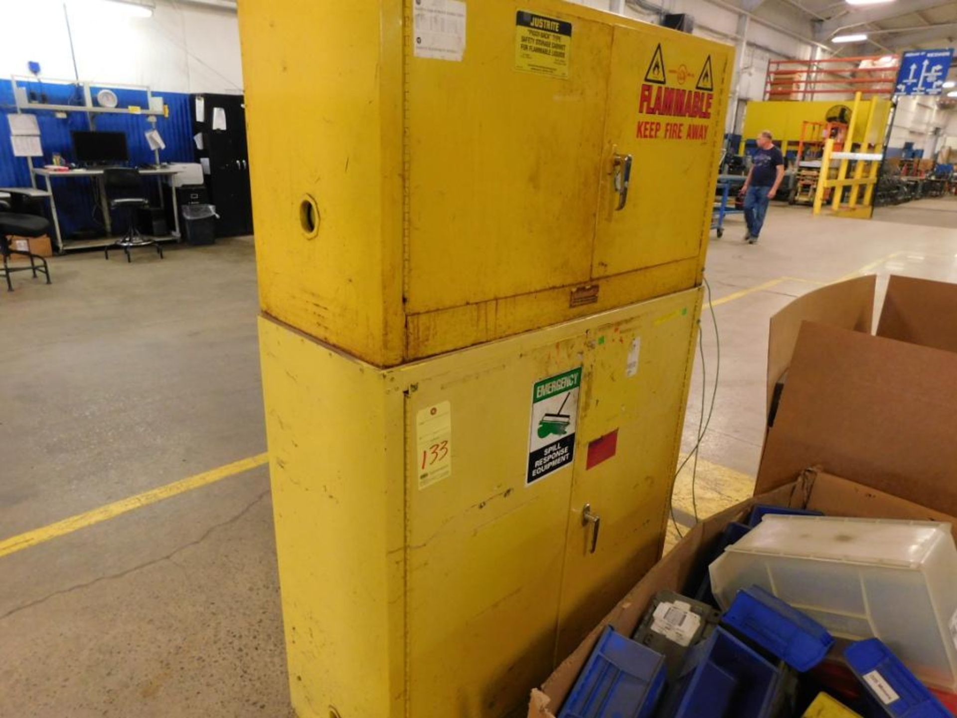 LOT OF FLAMMABLE LIQUID STORAGE CABINETS, 30 gal. & 17 gal.