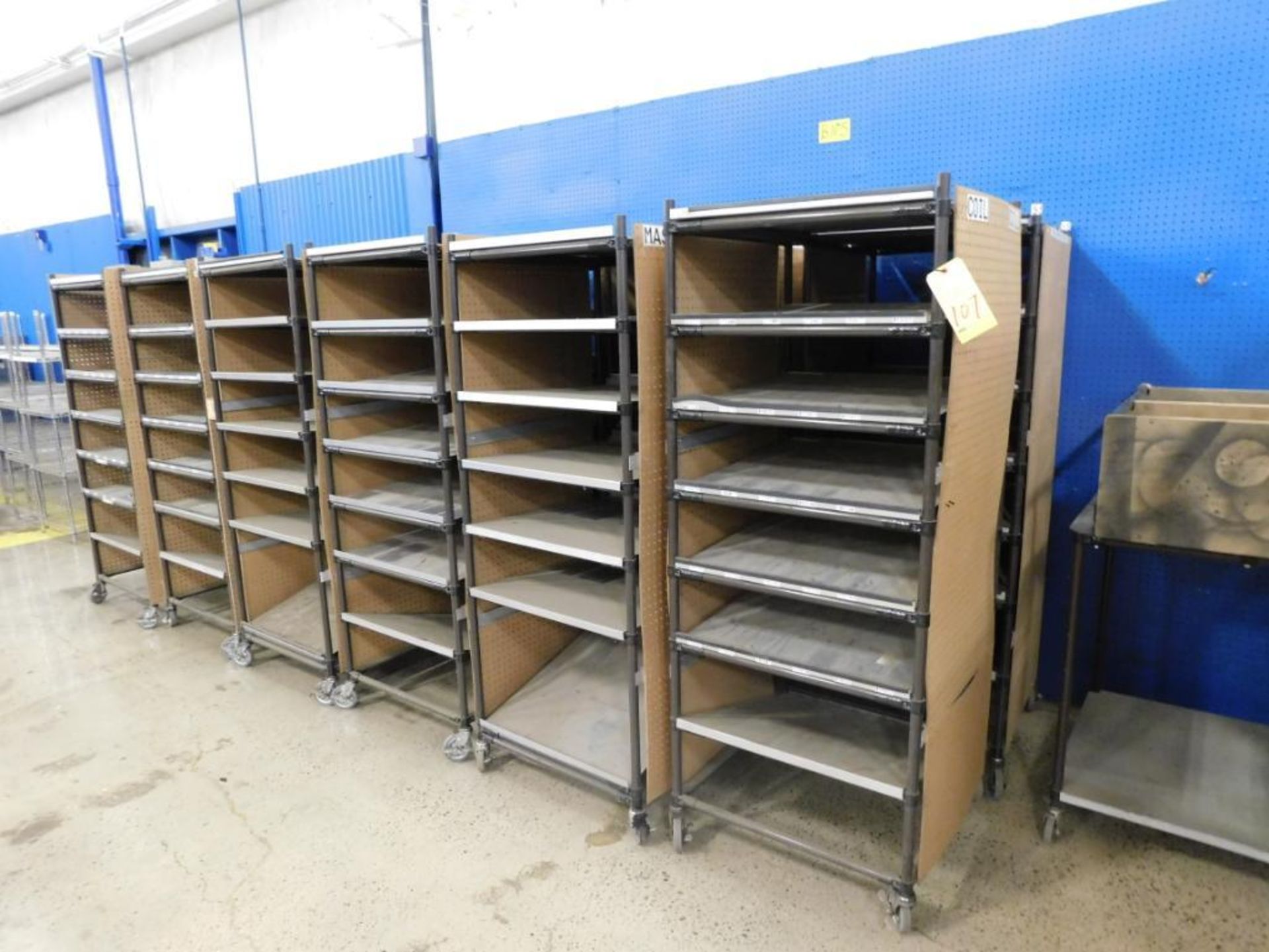 LOT OF ROLLING MATERIAL CARTS (12)