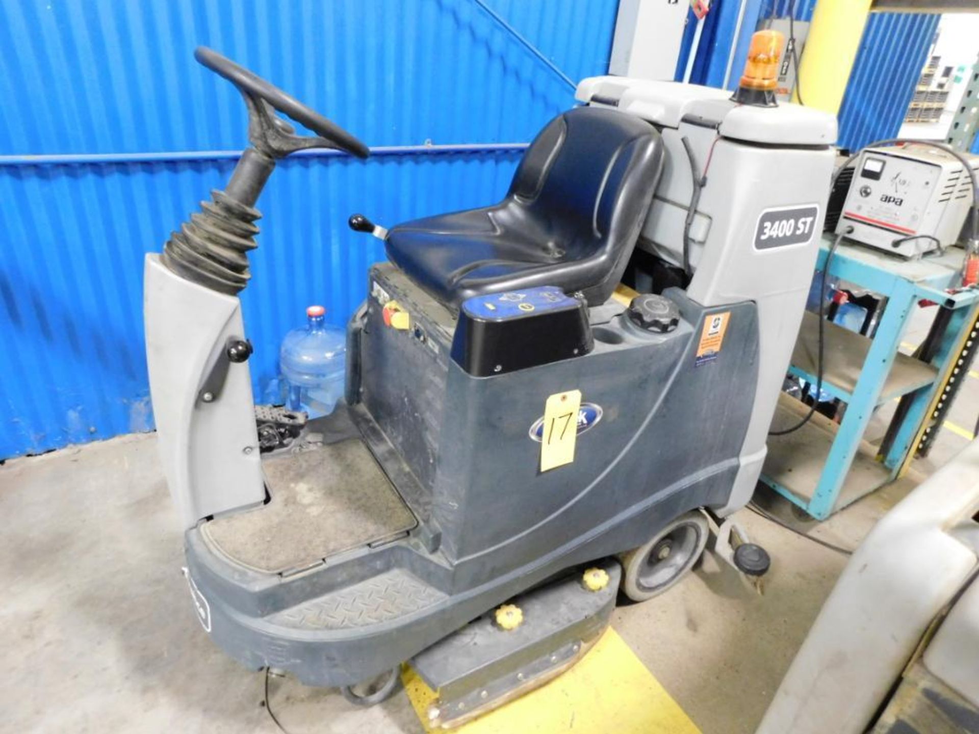 RIDE ON FLOOR SCRUBBER, MDL. ADVANCE AVENGER 3400 D-ST, 24 v., w/charger, approx. 1,124 H.O.M., S/