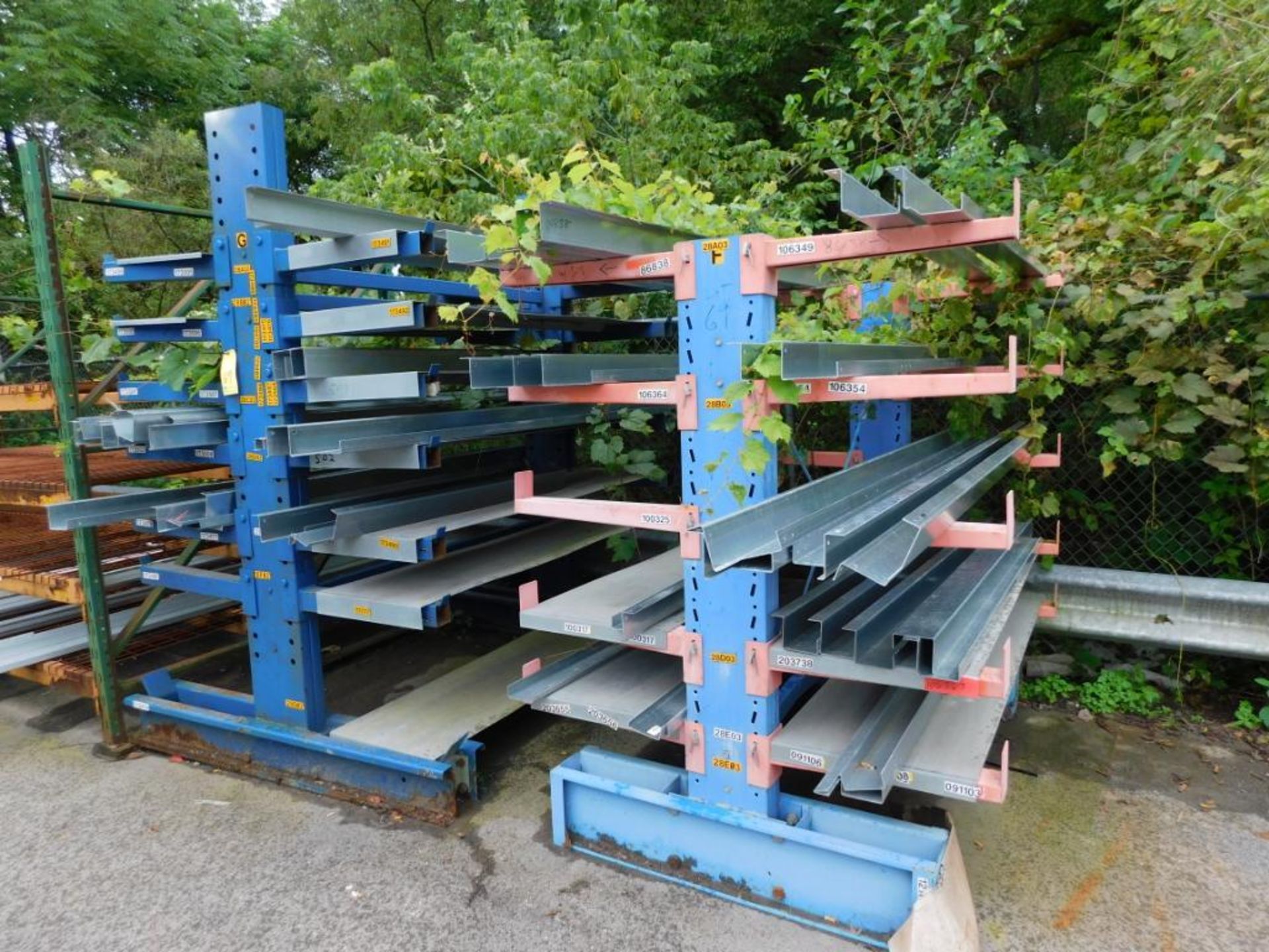 LOT OF H.D. CANTILEVER RACKS (2), dbl. sided, multiple tier