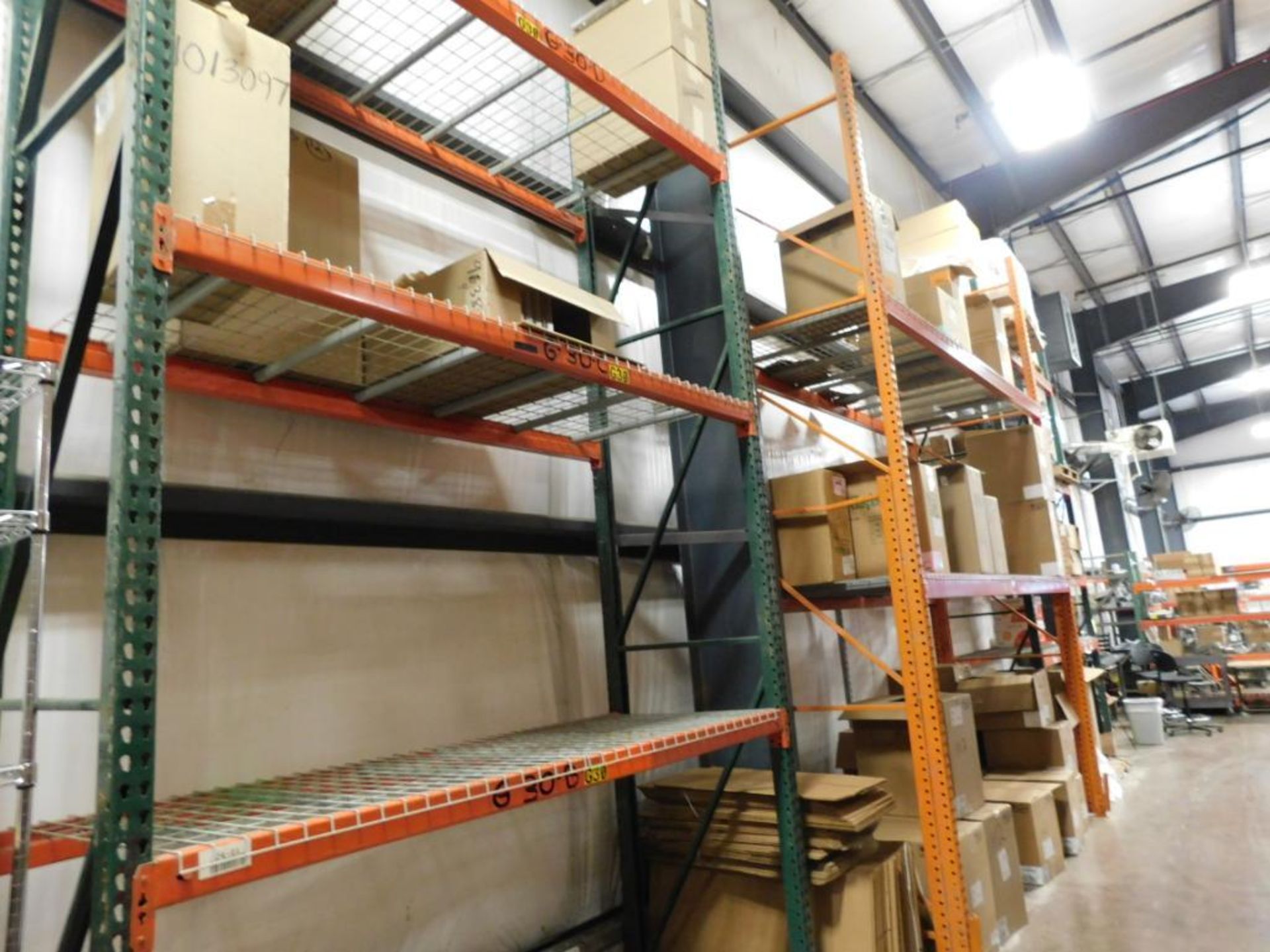 LOT OF PALLET RACK SECTIONS (3), 16' ht., w/wire decking, assorted (no contents) - Image 2 of 2