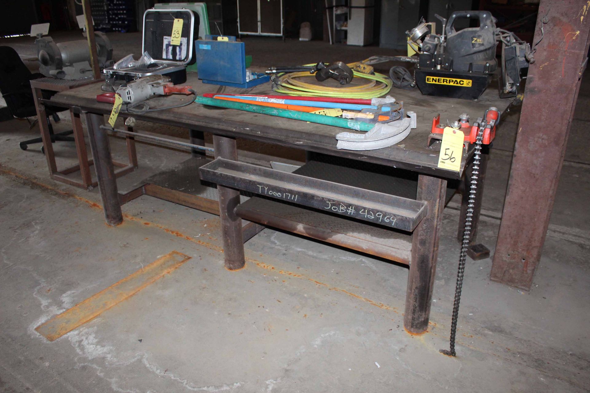 WELDING TABLE, 8" x 4", H.D., w/(2) chain vises