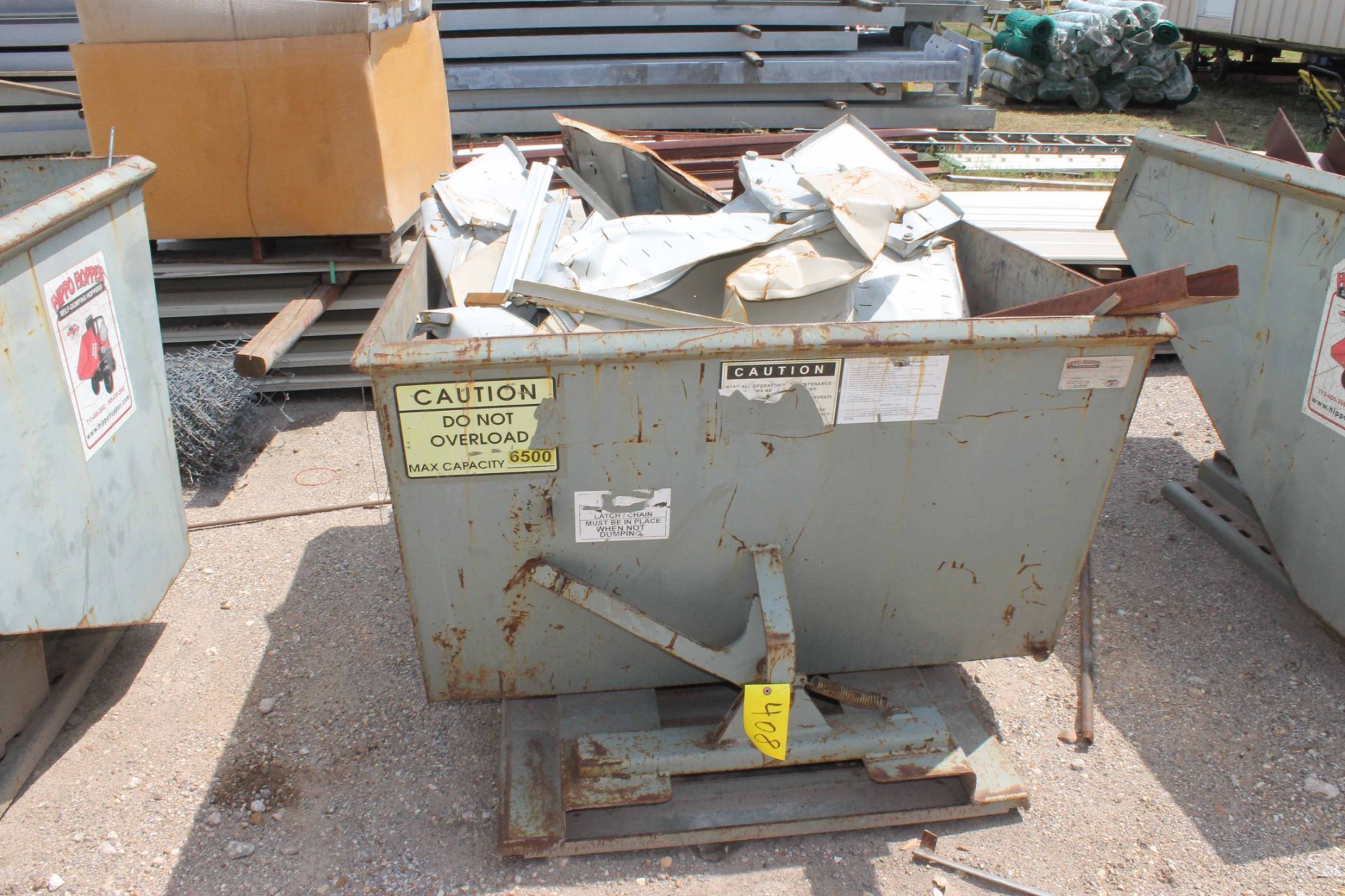 FORKLIFT TYPE DUMP HOPPER, HIPPO HOPPER (Sold by photo. Located offsite at 330 Business 290 East,