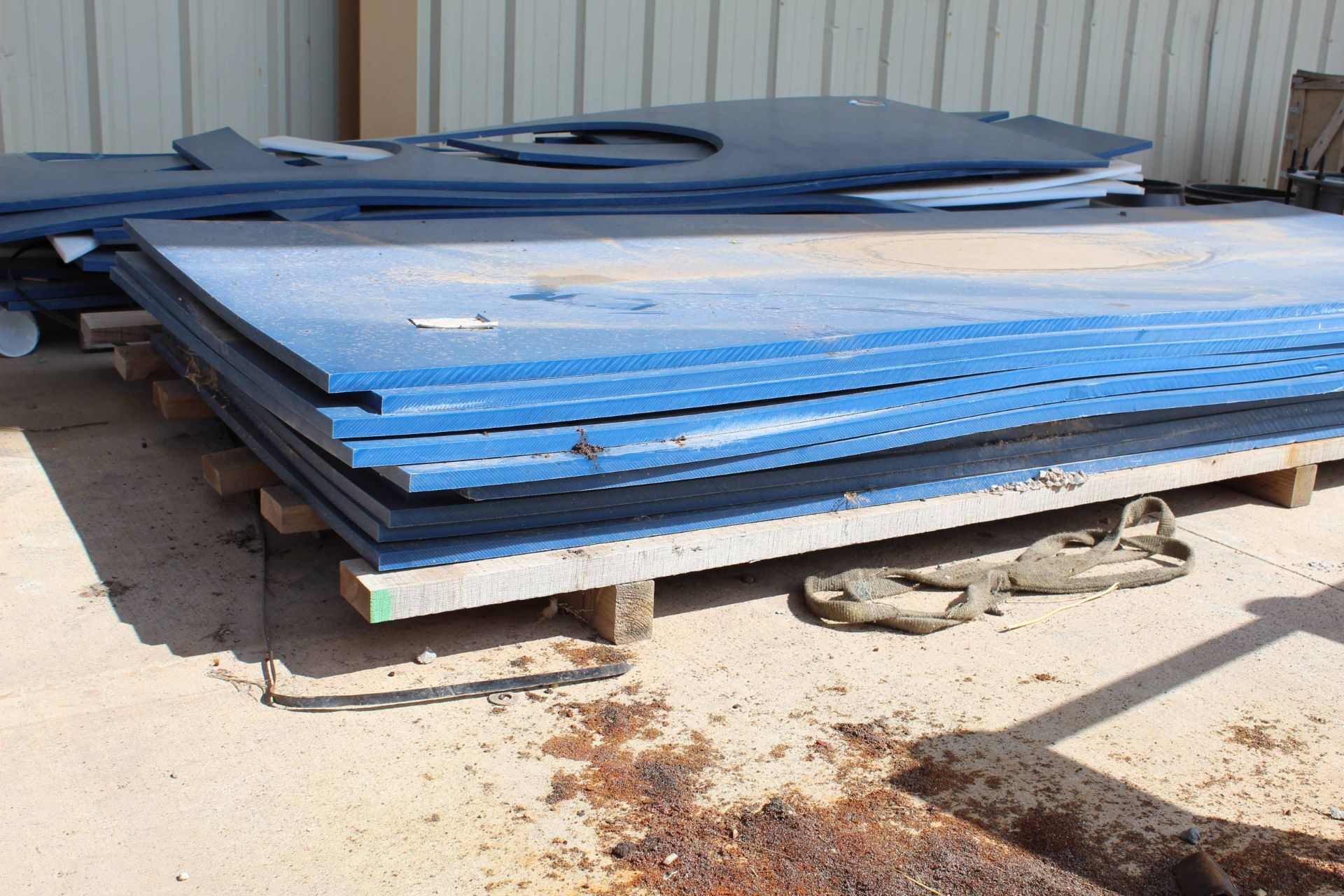 LOT OF PLASTIC TANK LINER MATERIAL: (10) Trivar 88, 3/4" x 48" x 120" plates, w/assorted drops & - Image 2 of 2