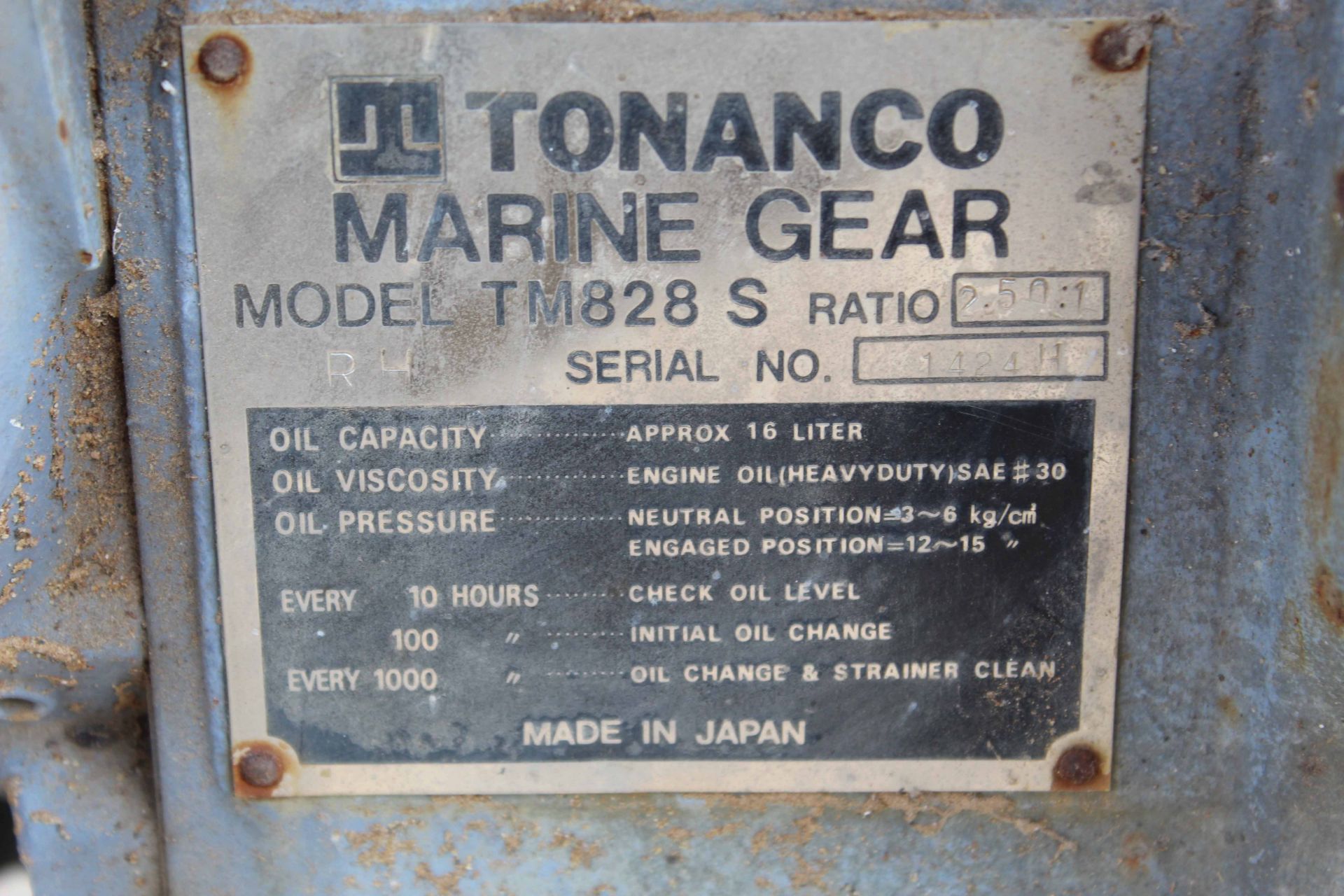 TRANSMISSION / GEAR BOX, TONANCO MARINE GEAR MDL. TM828-S, Ratio: 2.50:1, S/N 1424H - Image 4 of 6