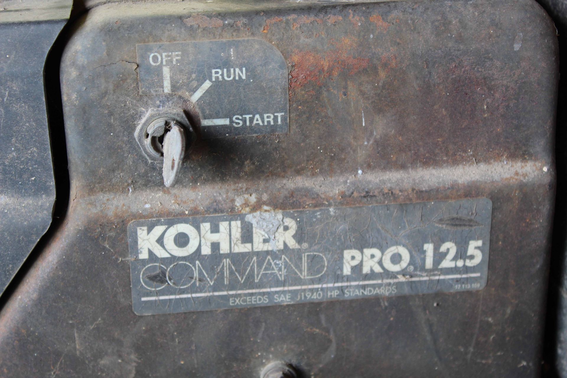 PORTABLE AIR COMPRESSOR, 2-stage, pwrd. by Kohler 12-1/2 HP gasoline engine, elec. start - Image 3 of 3