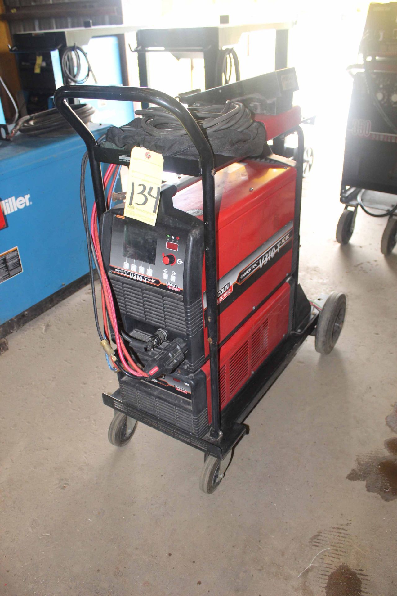 WELDING MACHINE, LINCOLN MDL. INVERTEC V310 AC/DC, 300 amps @ 36 v., 100% duty cycle, Coolarc 35
