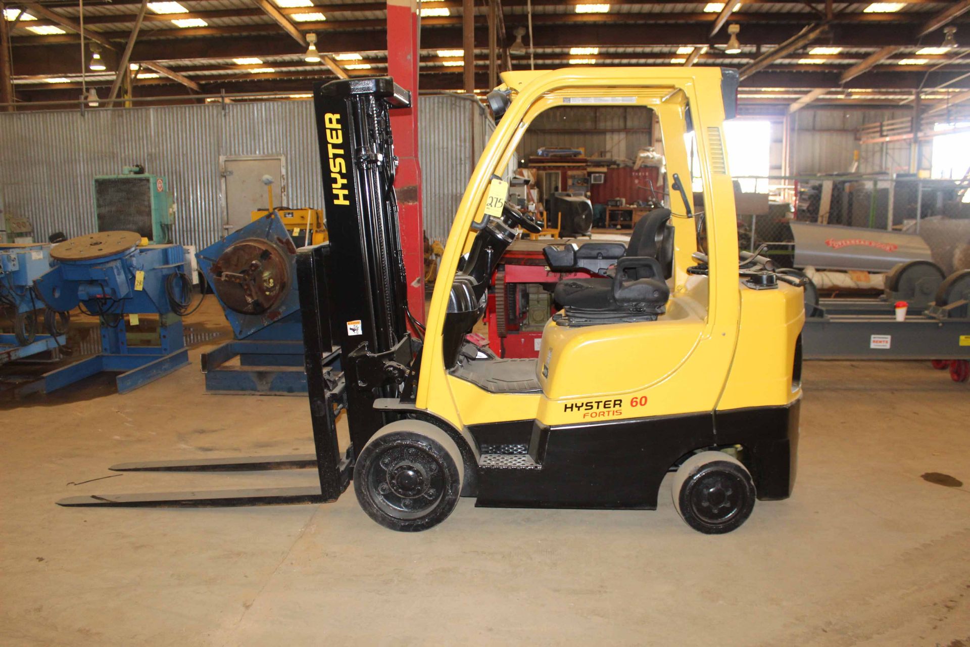 FORKLIFT, HYSTER 6,000 LB. CAP. MDL. S60FT, new 2008, LPG, 187" max. lift ht., 83" 3-stage mast,
