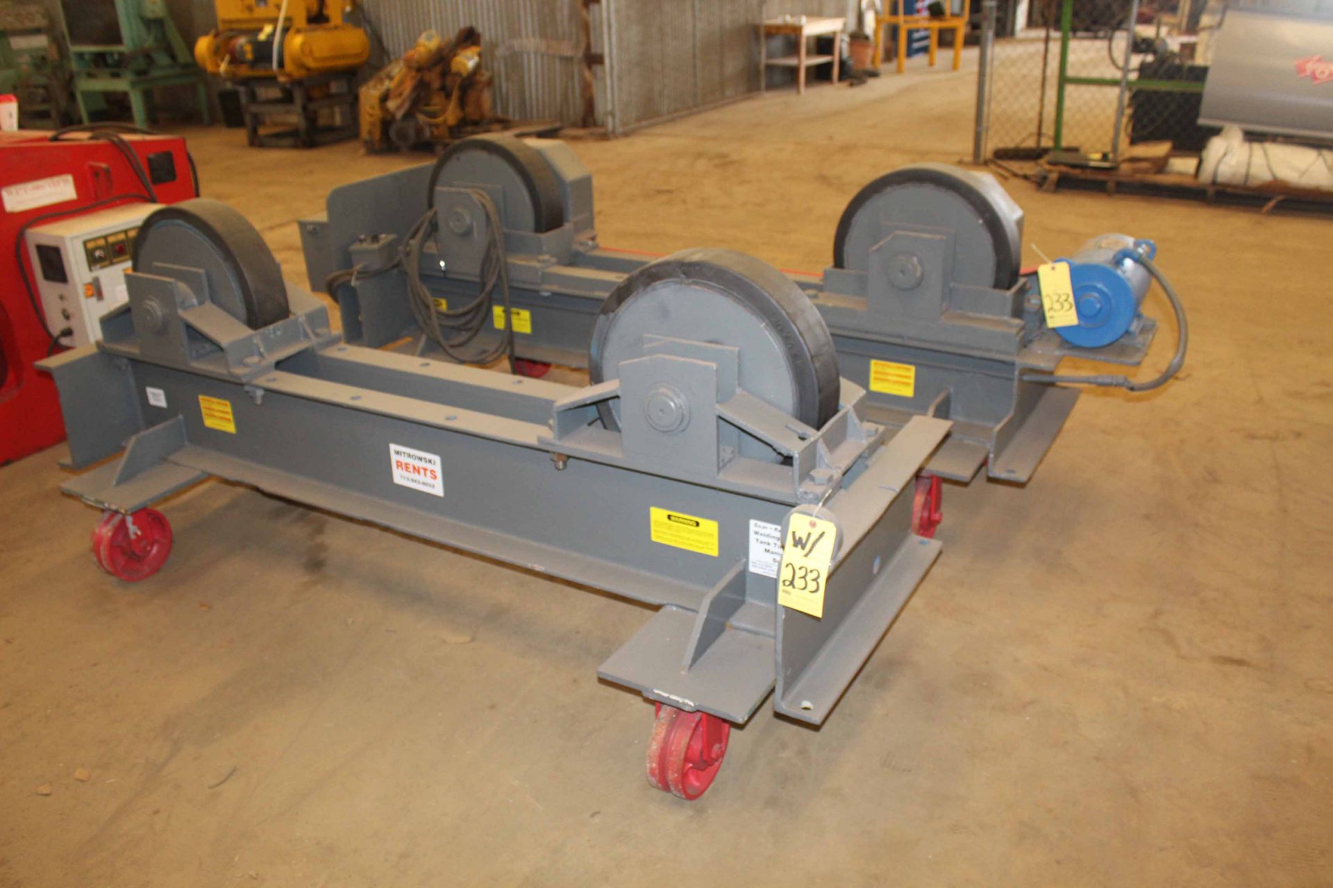 TANK TURNING ROLL SET, ARONSON 30 T. POWER & IDLER SET, rubber wheels 20" x 5" x 16", 460 v.