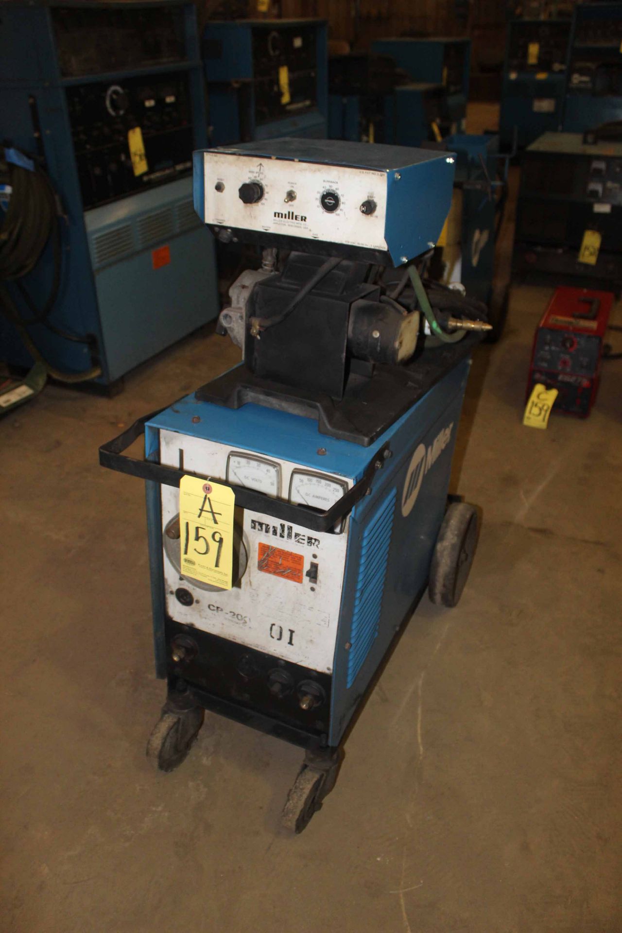 WELDING POWER SOURCE, MILLER MDL. CP-205, 200 amps @ 26 v., 100% duty cycle, Miller wire feeder, S/N