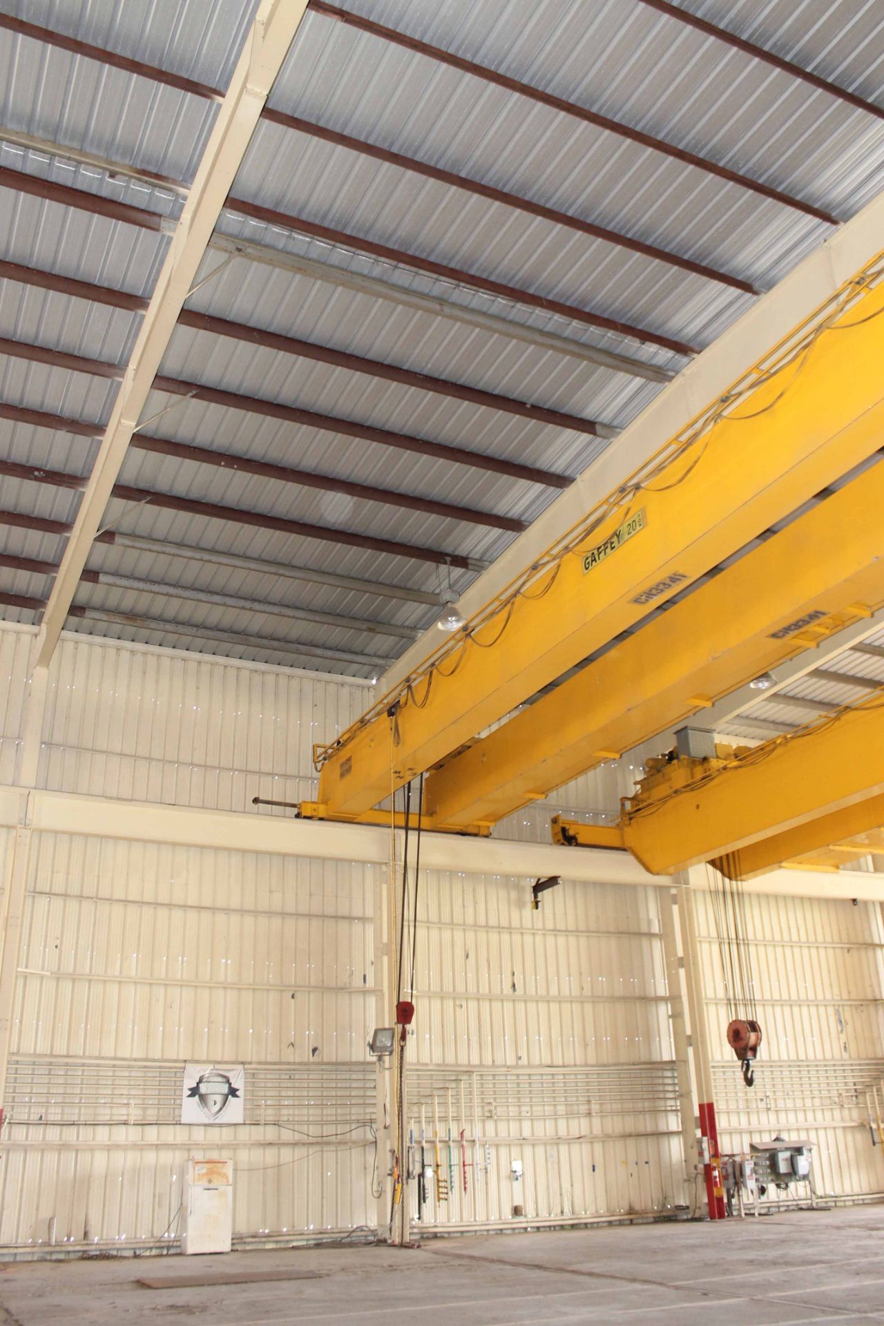 Overhead Bridge Crane, Gaffey 20 ton cap., x 73'-11-1/4" span, dual box beam, top riding, pendant - Image 2 of 6