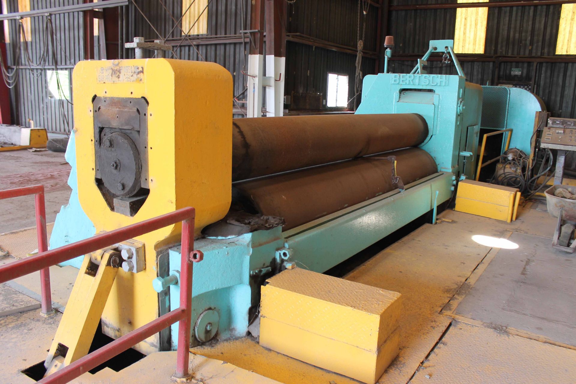 INITIAL PINCH PLATE ROLL, BERTSCH 160" X 2-1/4", #30, new 1975, 30" lower rolls on 32" CC, 8" - Image 3 of 5