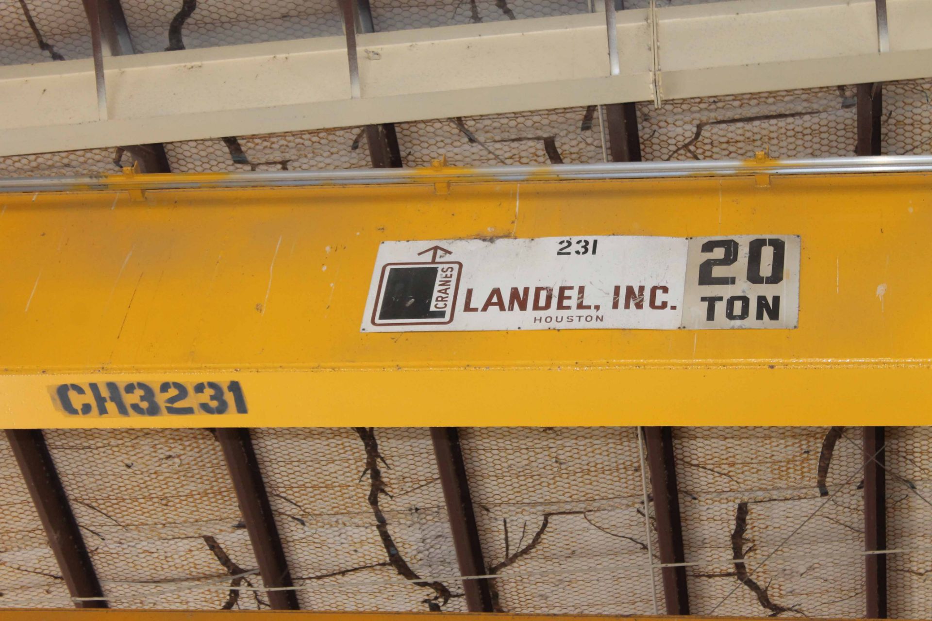 Overhead Bridge Crane, Landel 20 ton x 71'4" span, pendant control, dual box beam, top riding (Asset