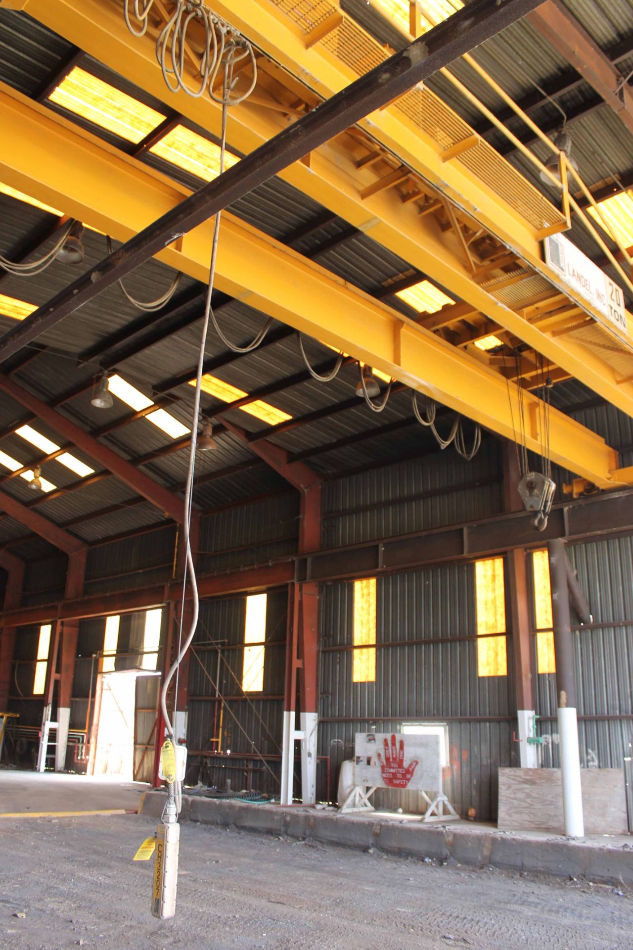 Overhead Bridge Crane, Landel 20 ton cap. x 44'-7-1/2" span, dual I-beam, top riding, pendant - Image 2 of 5