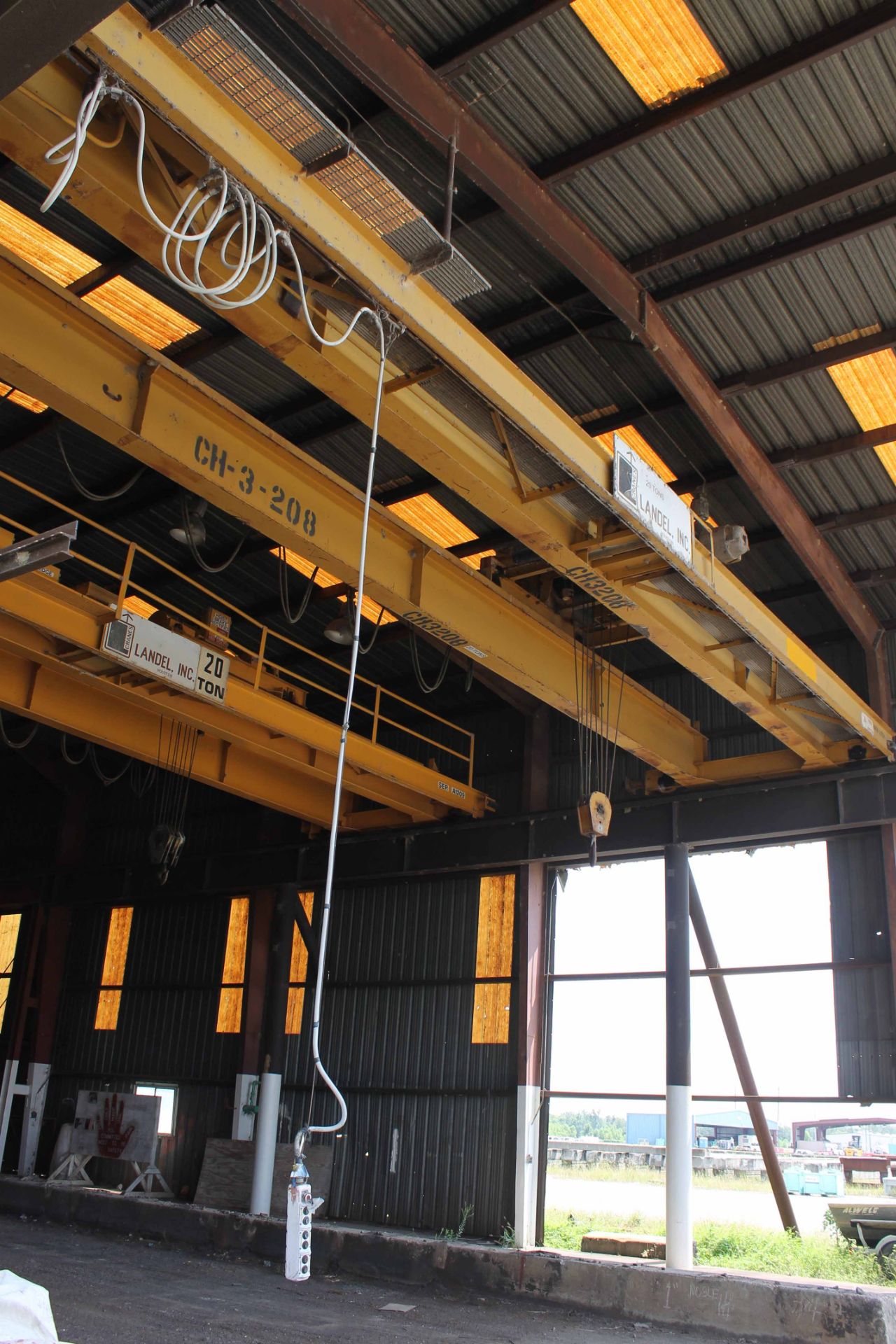 Overhead Bridge Crane, Landel 20 ton cap. x 44'-7-1/2" span, dual I-beam, top riding, pendant - Image 3 of 5