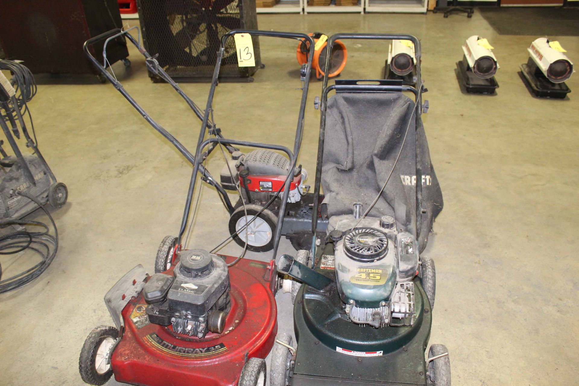 LOT OF YARD EQUIPMENT: yard vacuum, 22" Murray mower, weed eater