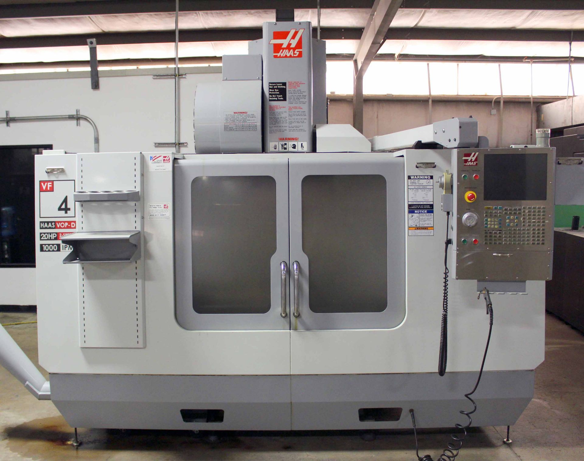 CNC VERTICAL MACHINING CENTER, HAAS MDL. VF4B, new 8/2006, Haas CNC control, 18" x 52" table, 50"