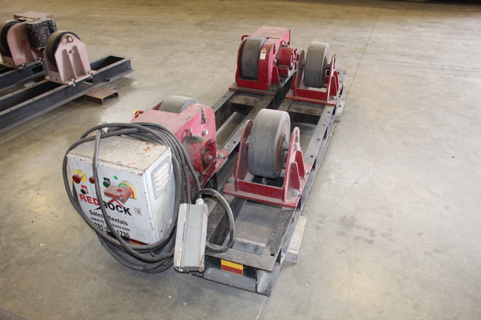 TANK TURNING ROLL SET, RED ROCK 15 T. CAP., rubber wheels, S/N N.A. - Image 2 of 2