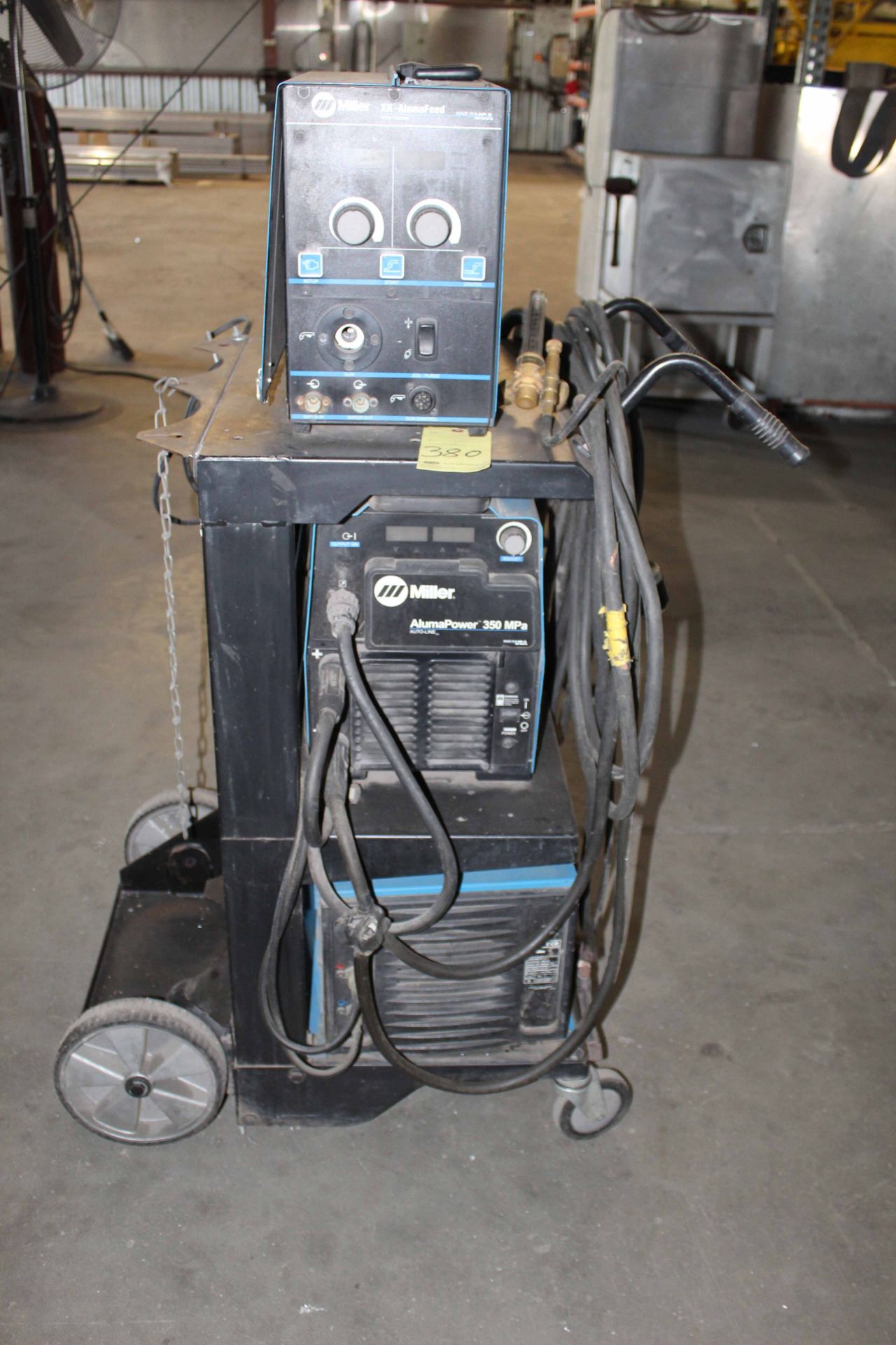 WELDING MACHINE, MILLER ALUMAPOWER 350MPA, new 2011, Miller XR-AlumaFeed wire feeder, Coolmate