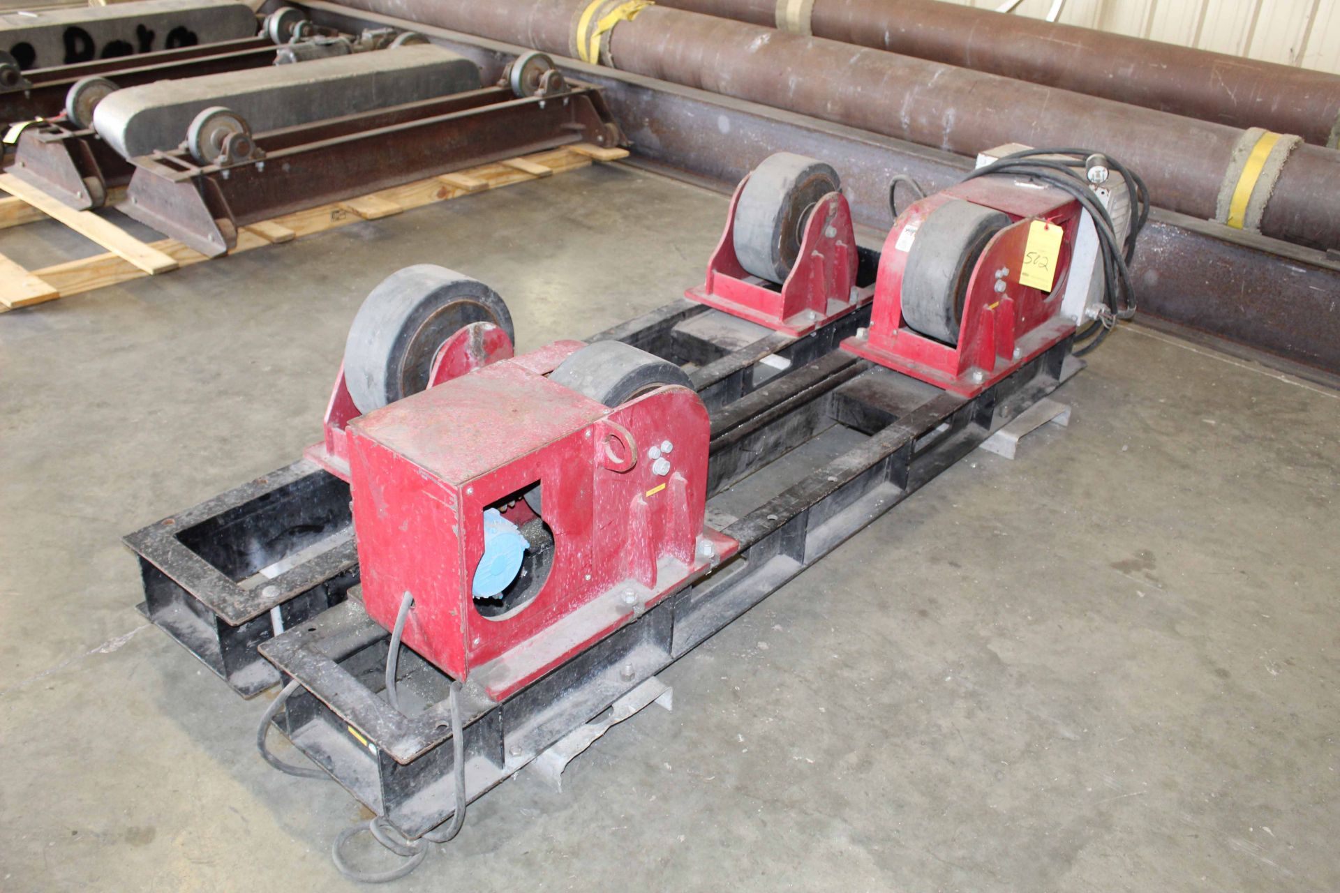 TANK TURNING ROLL SET, RED ROCK 15 T. CAP., rubber wheels, S/N N.A.