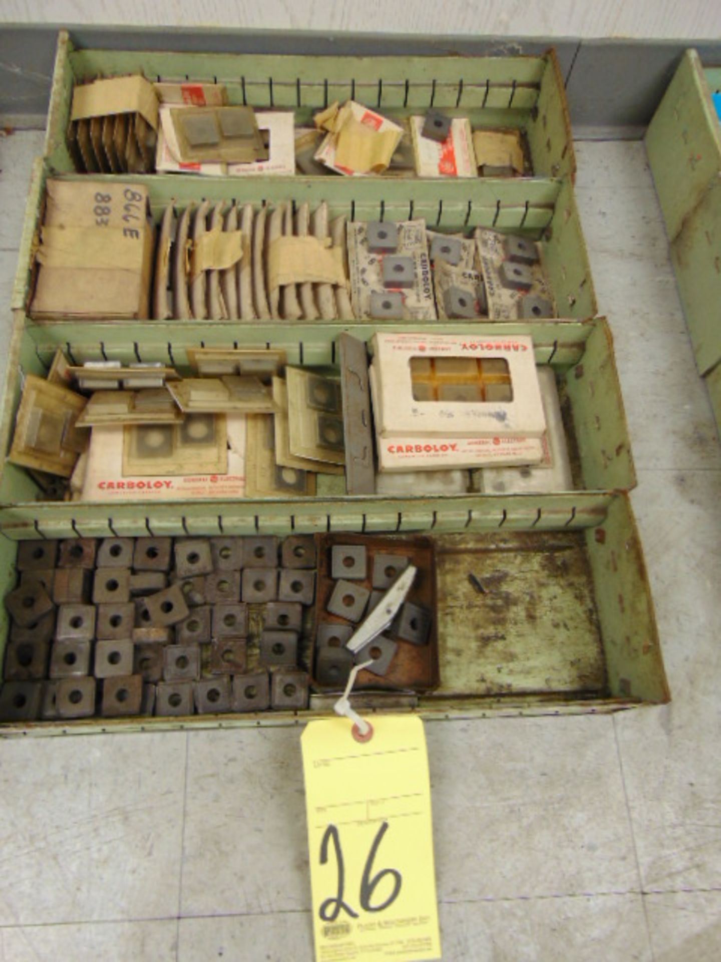 LOT OF CARBIDE INSERTS, assorted (in four boxes) (Location: Bldg. 116)