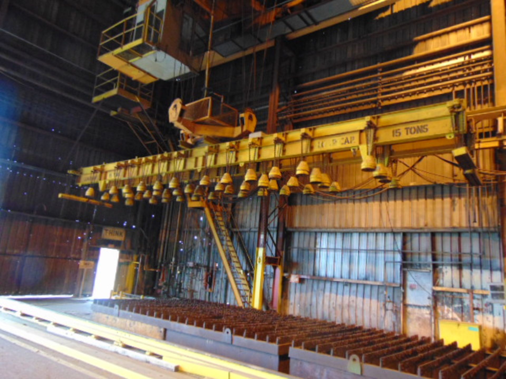 MAGNETIC PLATE HANDLING CRANE, KONE 15 T. X APPROX. 128’ SPAN, 30’L. 15 T. electromagnetic plate - Image 4 of 8