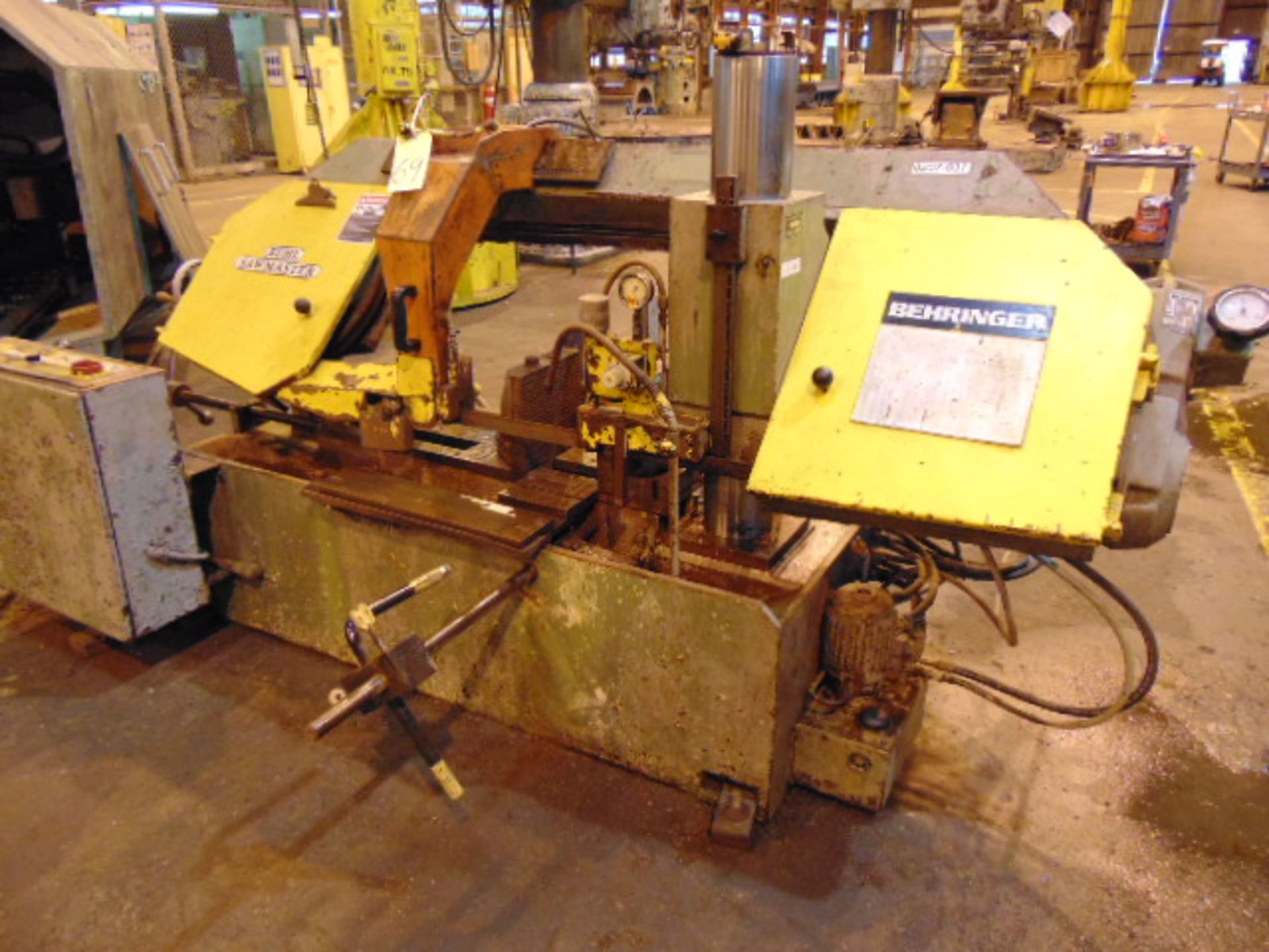 SEMI-AUTOMATIC HORIZONTAL BANDSAW, BEHRINGER, 1-1/2” blade, variable spds: 62-426 FPM, H.D. roller