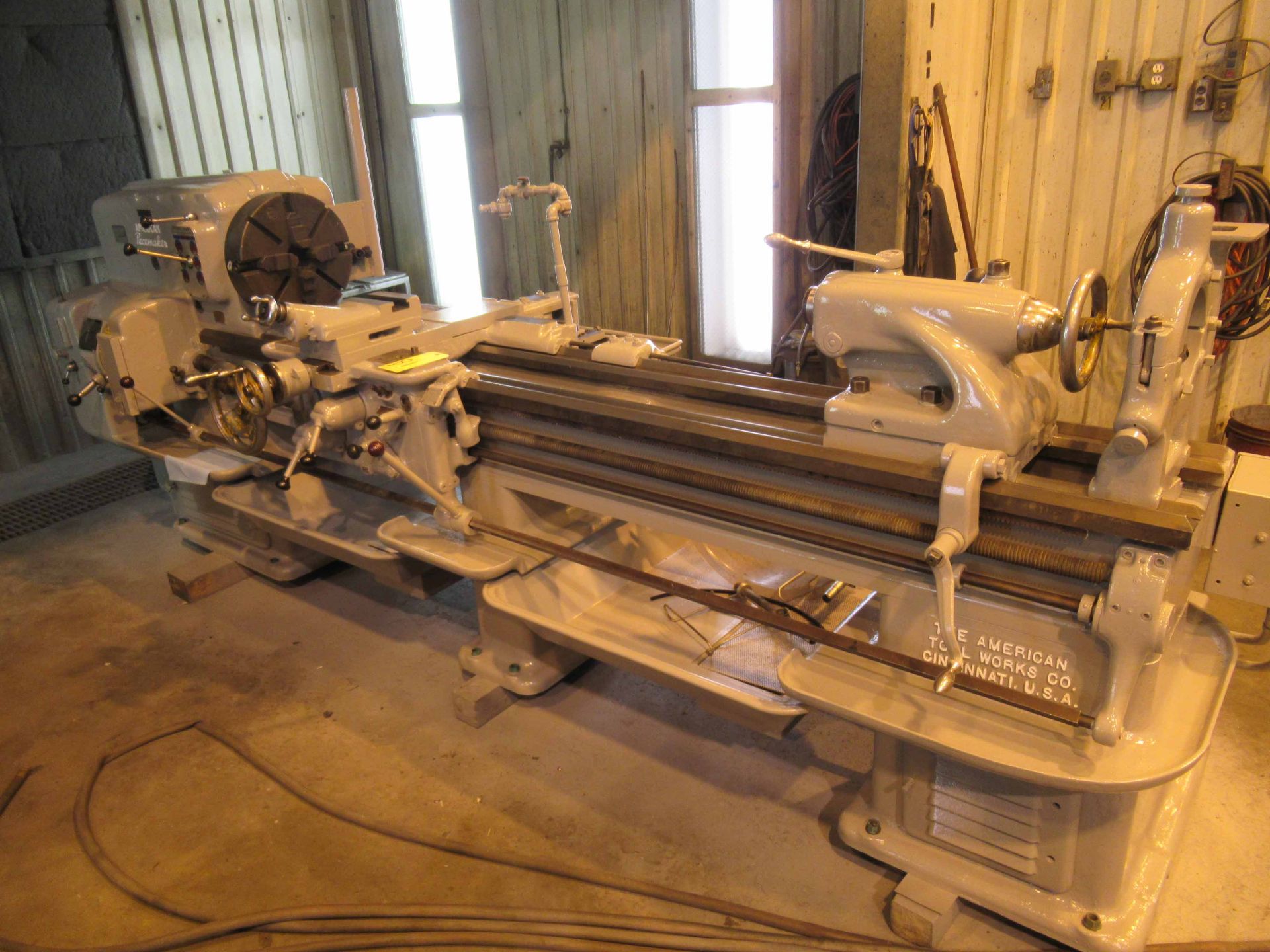 ENGINE LATHE, AMERICAN PACEMAKER 16" X 78", 15" dia 4-jaw chuck, taper, steady rest, spds: 17-1,