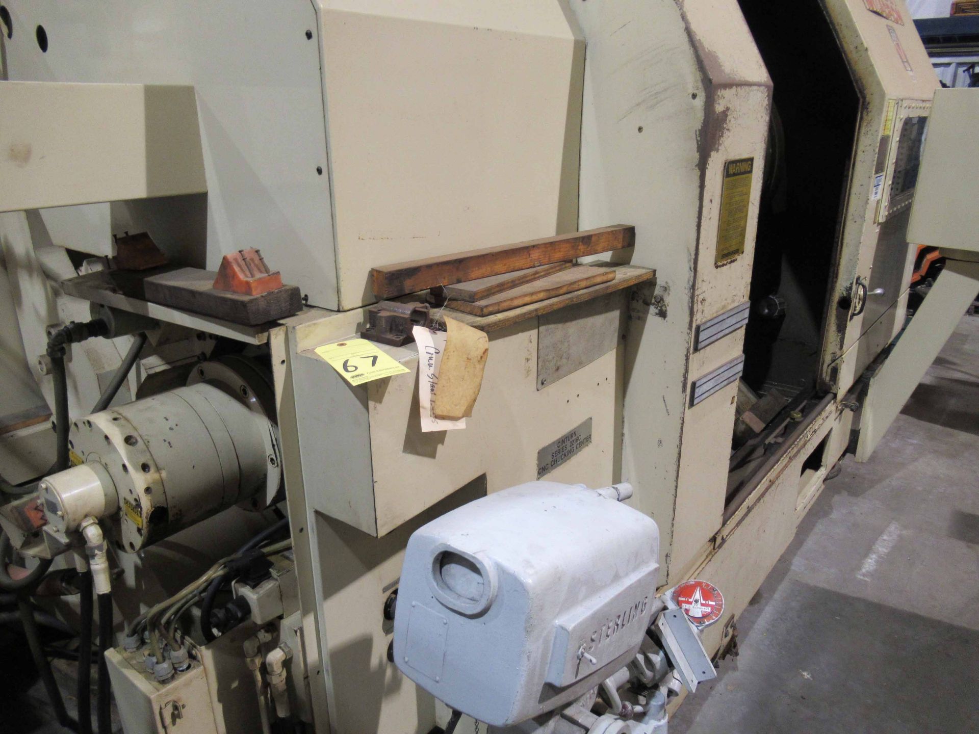 CNC LATHE, CINCINNATI CINTURN SERIES 2216C, Fanuc Series 16T CNC control, 12-pos. turret, chip - Image 5 of 5