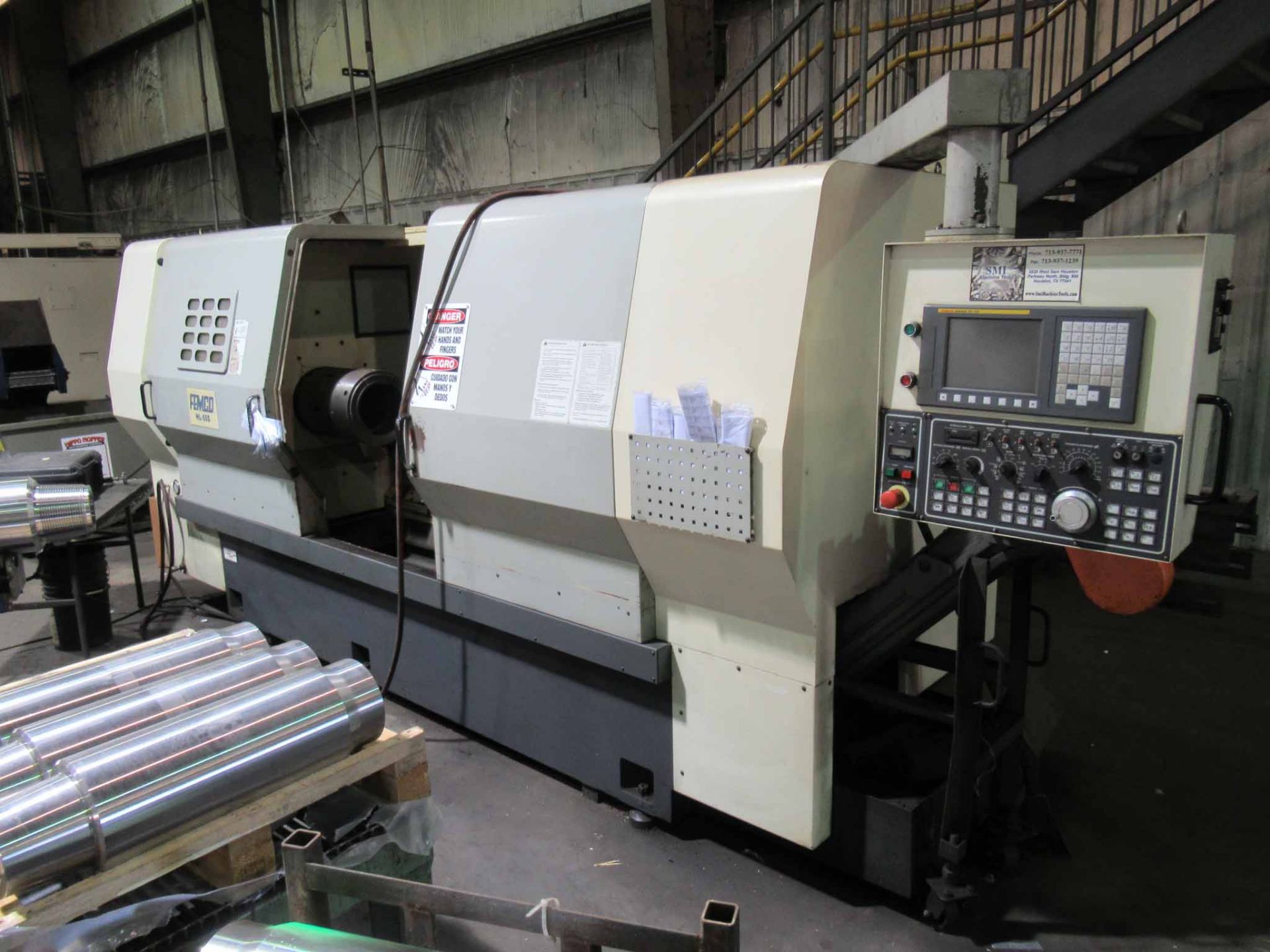 CNC LATHE, FEMCO MDL. HL-55S, new 2012, Fanuc 0i-TD CNC control, 28" sw. over bed, 25" max.