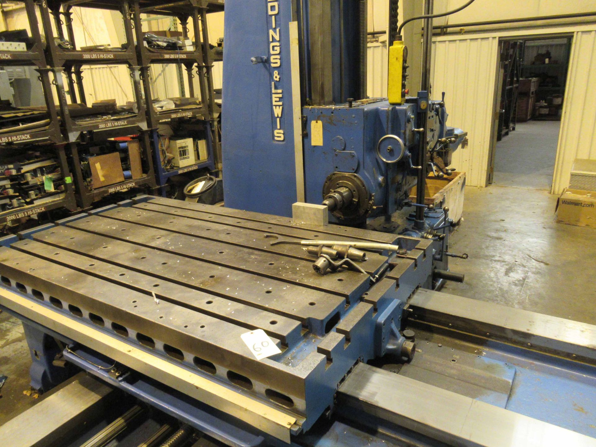 HORIZONTAL BORING MILL, GIDDINGS & LEWIS 5" MDL. 350T., 48" X 86" plain tbl, 25 HP motor, 48" - Image 2 of 7