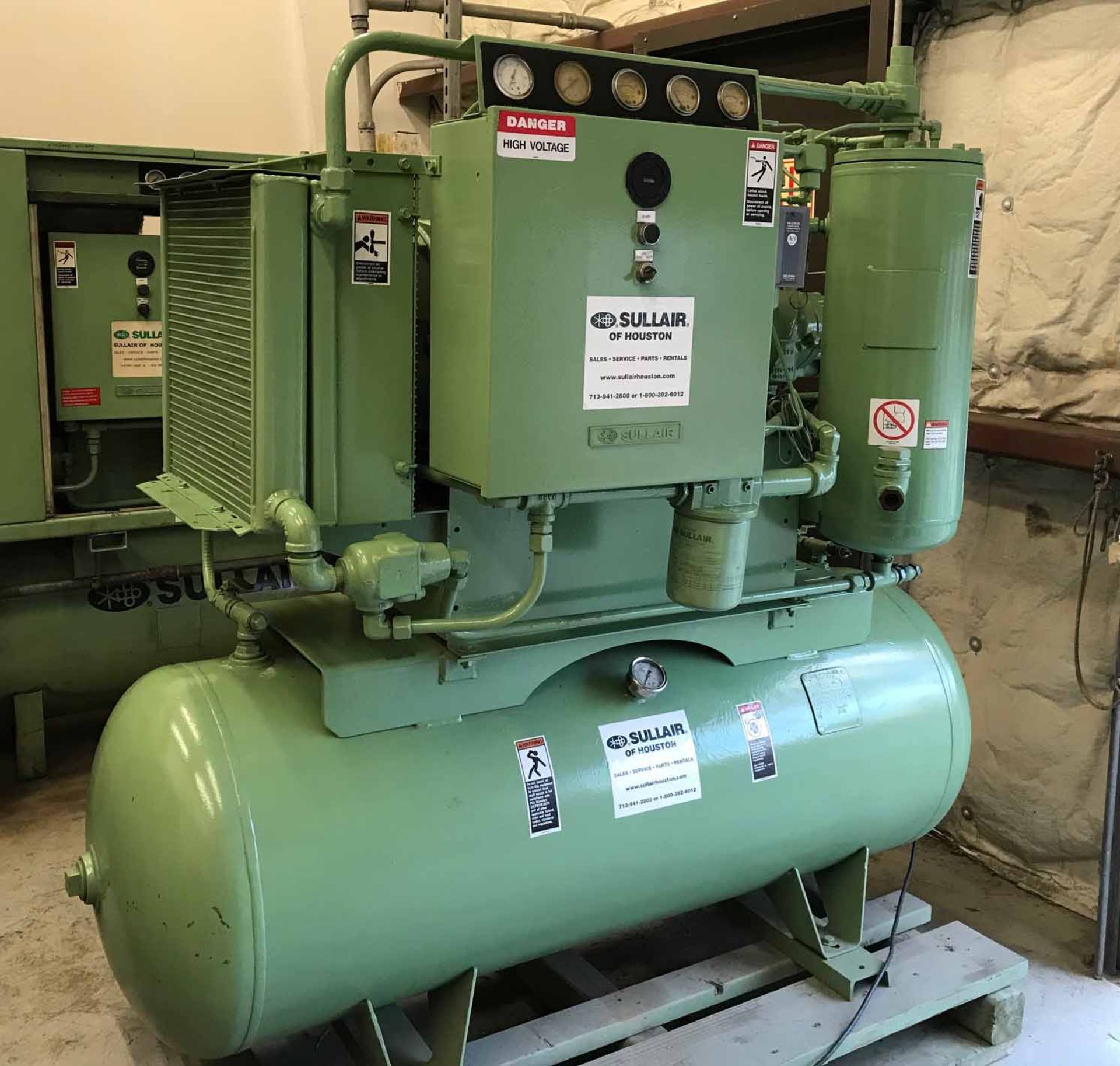 AIR COMPRESSOR, SULLAIR MDL. 01-588-101 ROTARY SCREW TYPE, 30 HP motor (NOTE: Rebuilt but never