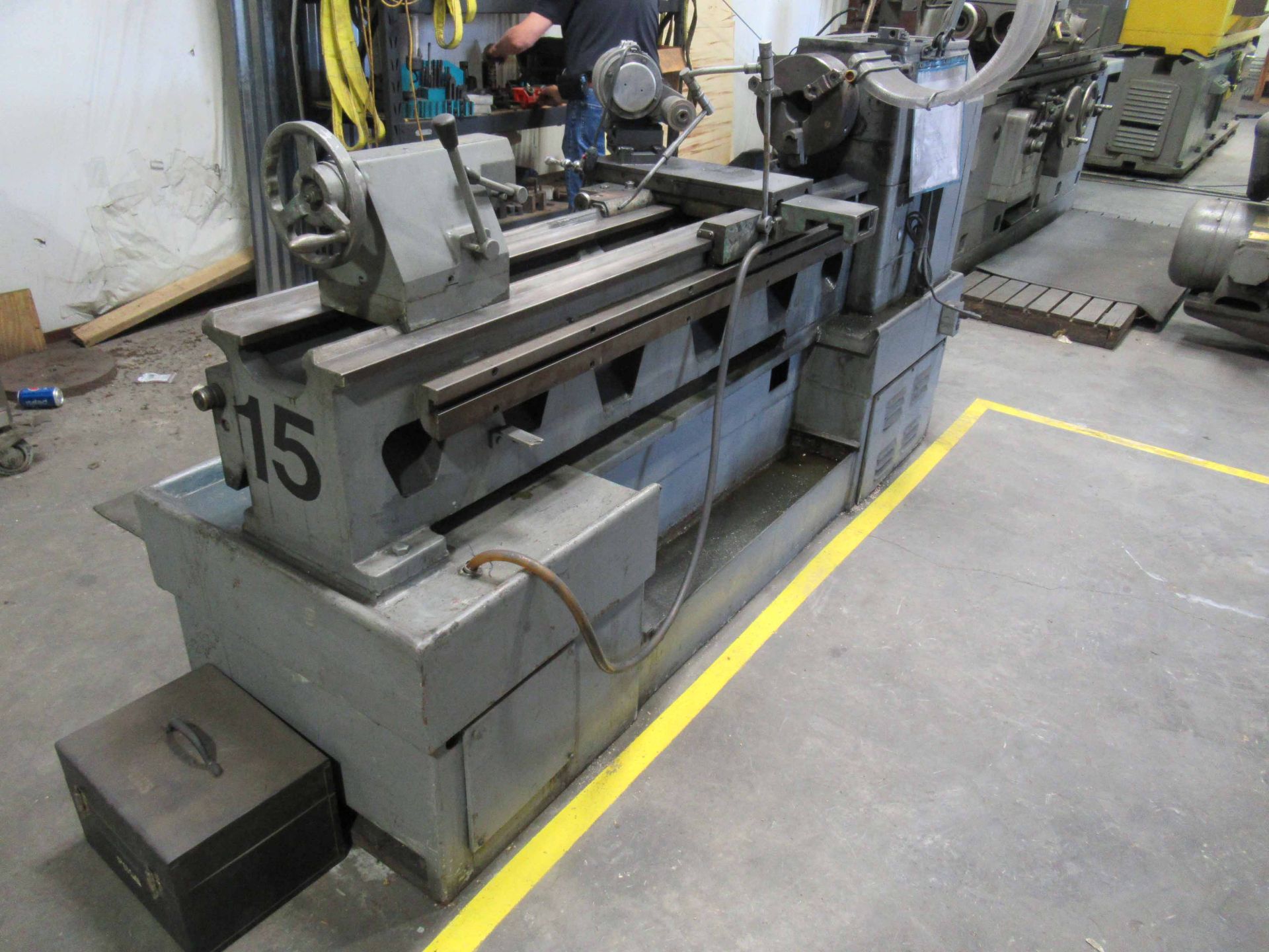 LATHE, HARRISON 15" X 54", MDL. L15, 10" dia 3-jaw chuck, grinding head on crosslide, taper missing, - Image 4 of 5