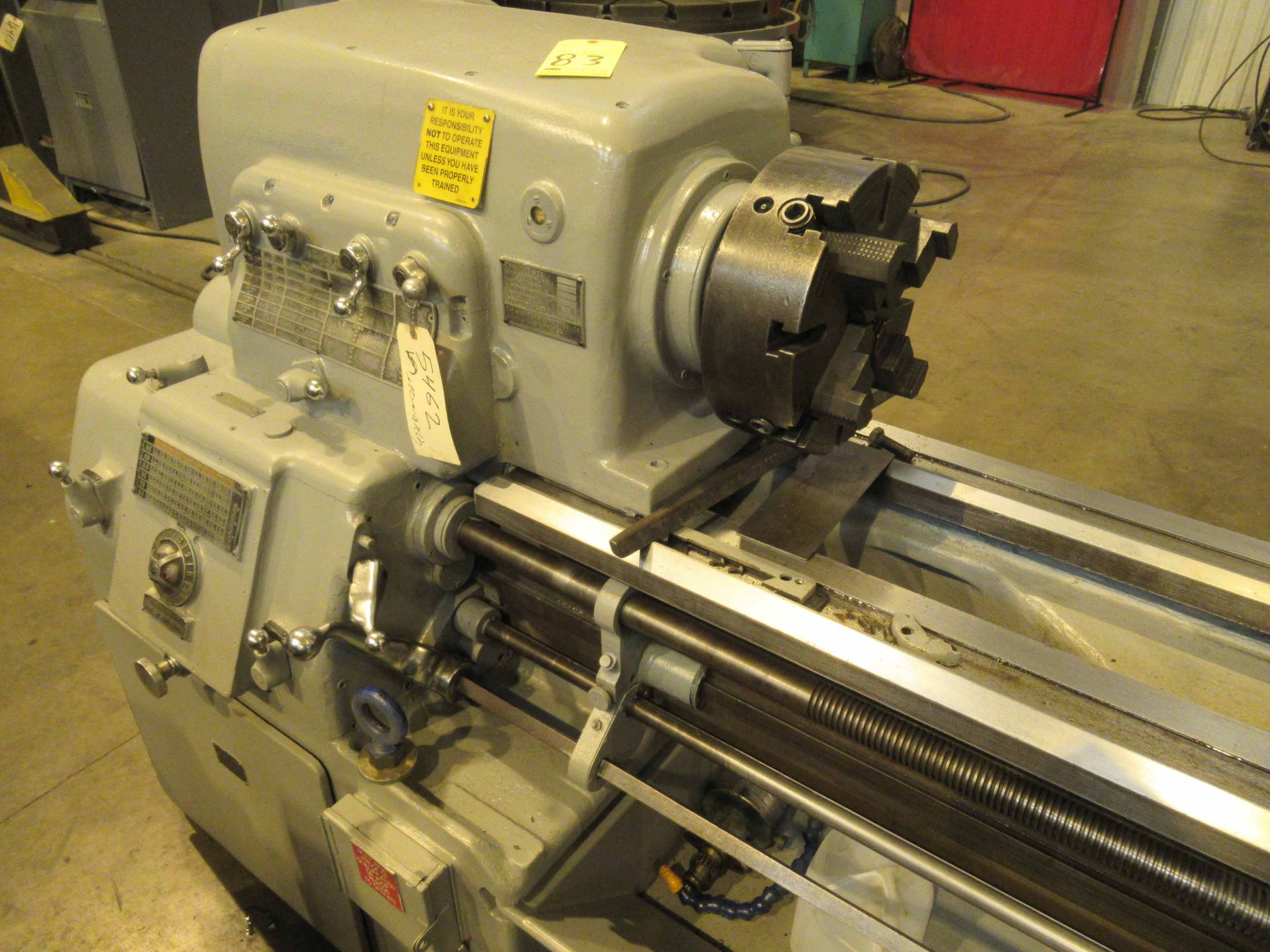 ENGINE LATHE, MONARCH 18" X 102", 12" dia. 4-jaw chuck, spds: 24-1000 RPM, taper, steady rest, S/N - Image 3 of 4