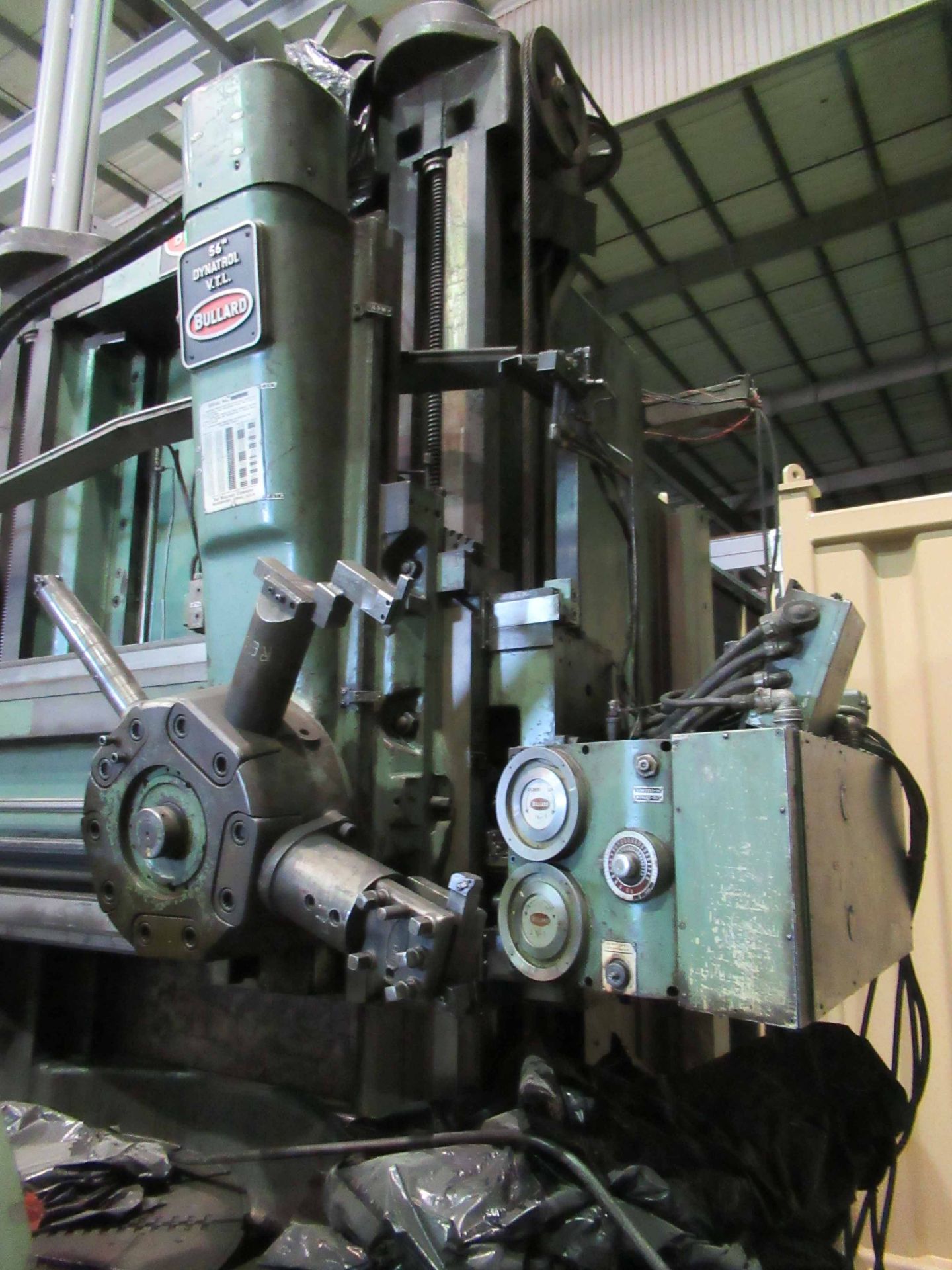 VERTICAL TURRET LATHE, 56" BULLARD DYNATROL, 70" sw. to column, approx. 72" under rail, 5-pos. - Image 2 of 12