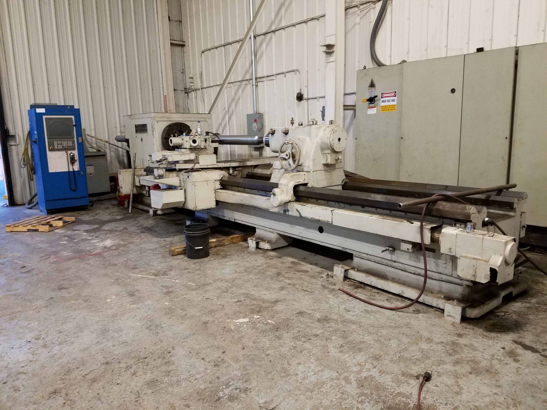 CNC FLATBED HOLLOW SPINDLE LATHE, AMERICAN MDL. 4025, 2017 retrofit w/CNC control and drives, 12.