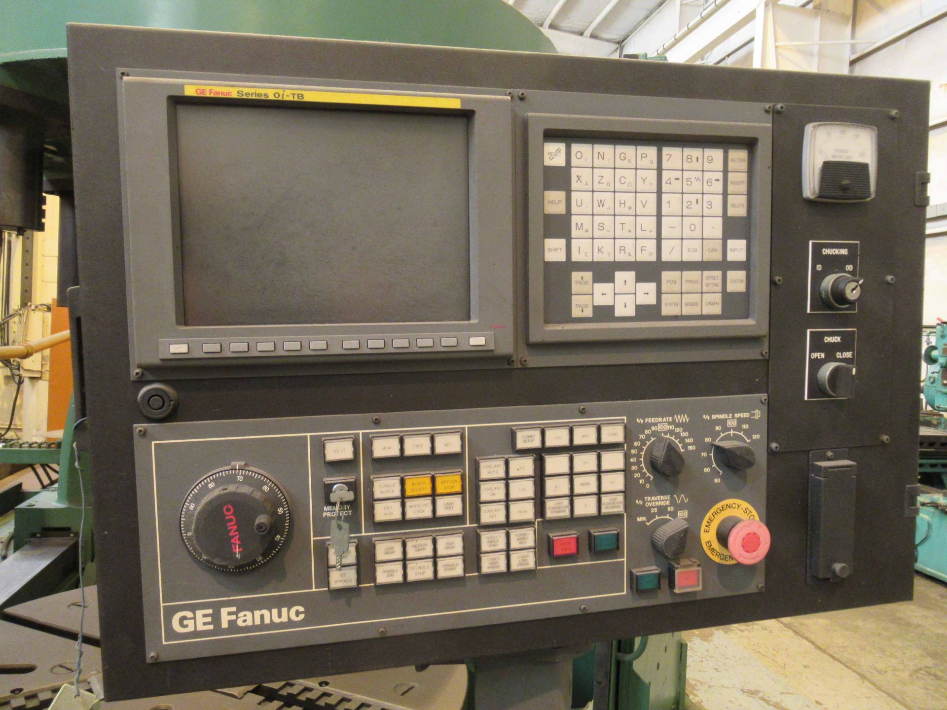 CNC VERTICAL TURNING SYSTEM, GRAY 40", retrofitted in 2006, G.E. Fanuc Series 0i-TB CNC control, 40" - Image 4 of 6