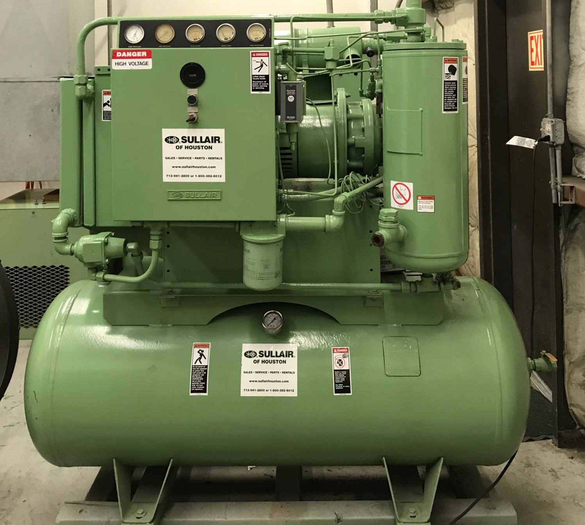 AIR COMPRESSOR, SULLAIR MDL. 01-588-101 ROTARY SCREW TYPE, 30 HP motor (NOTE: Rebuilt but never - Image 2 of 3