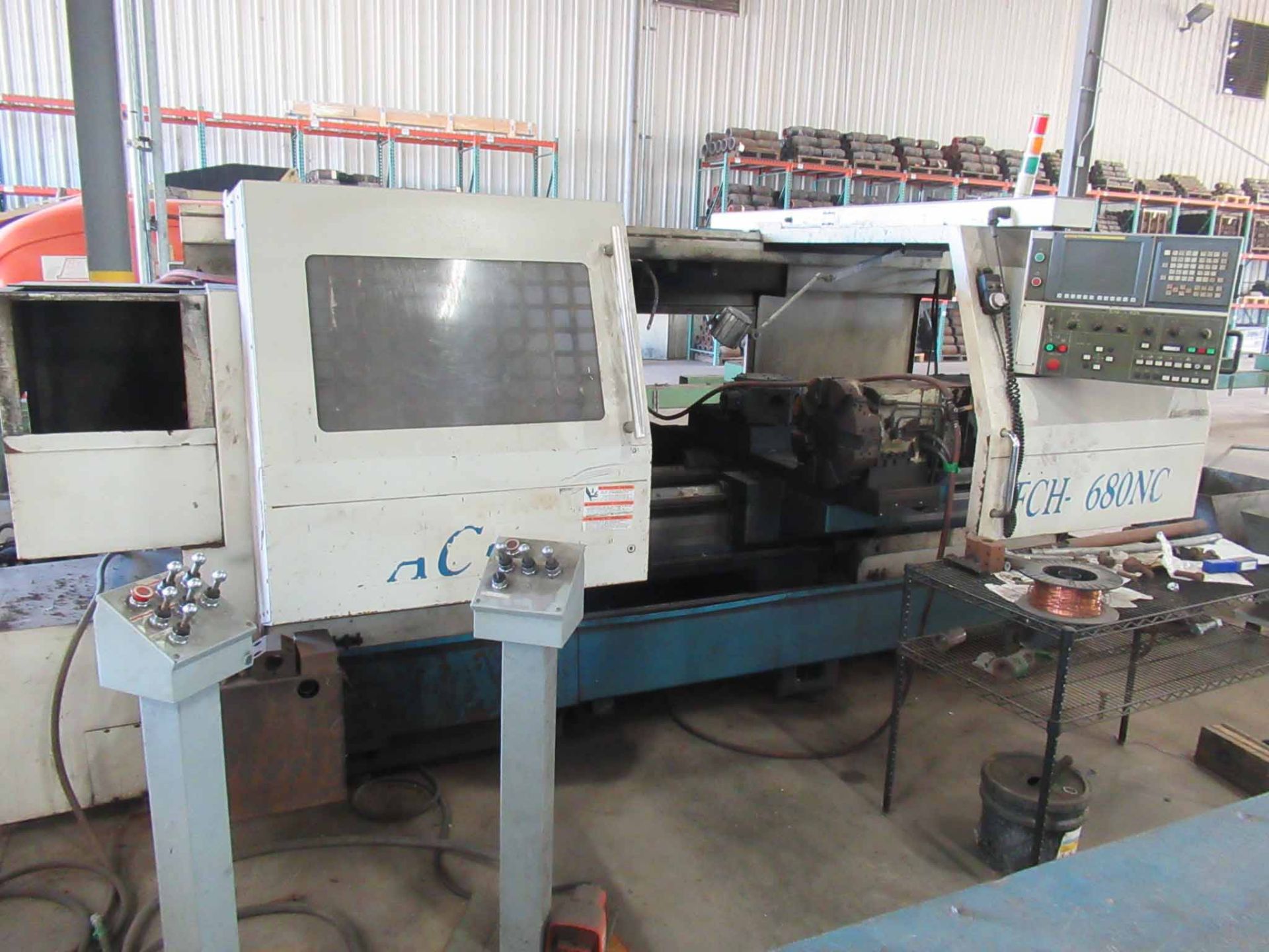 CNC FLATBED HOLLOW SPINDLE LATHE, ACRA MDL. FCH-2680NC, 26" sw. x 80" btwn. centers, Fanuc 0i-TC CNC