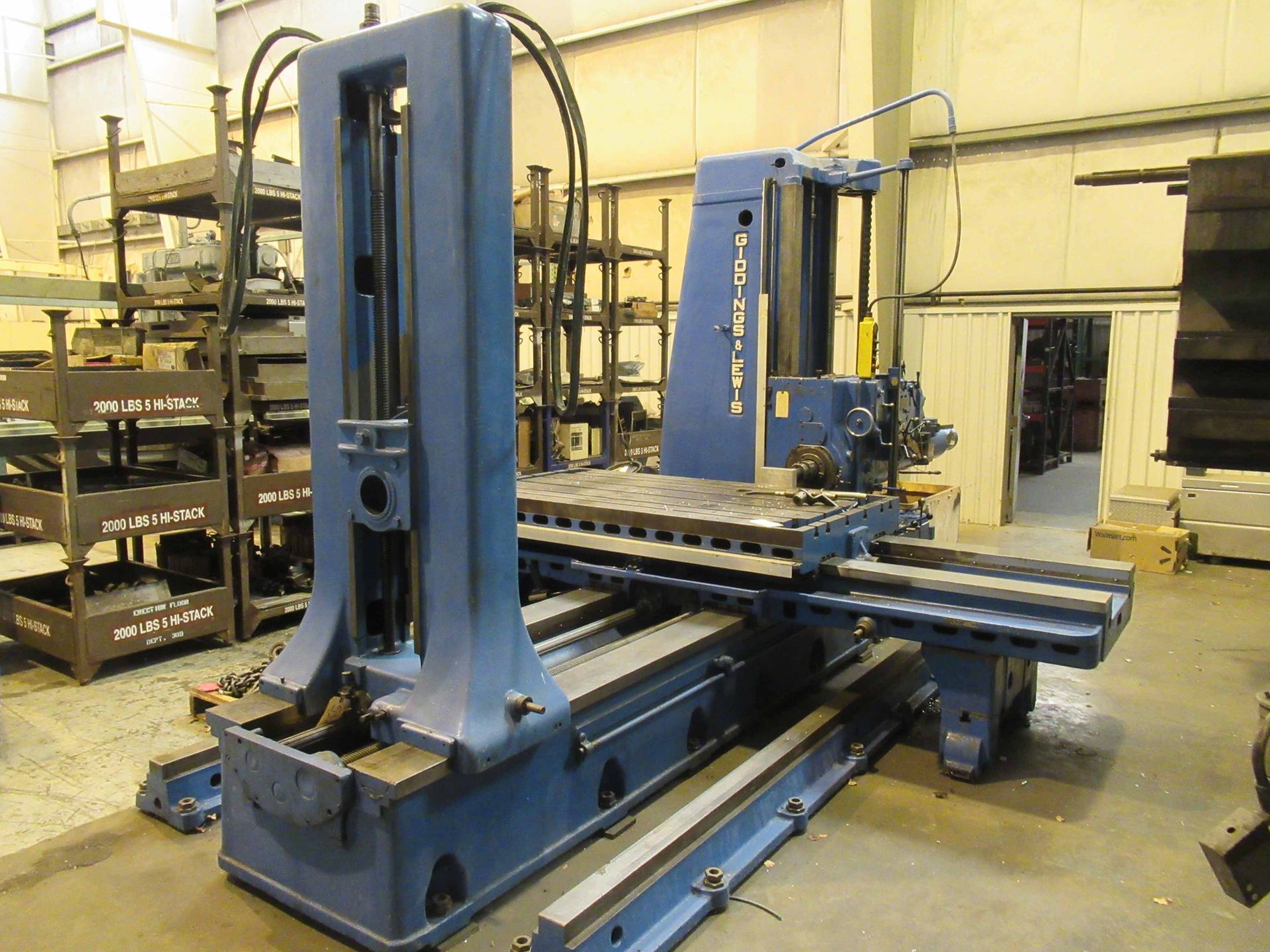 HORIZONTAL BORING MILL, GIDDINGS & LEWIS 5" MDL. 350T., 48" X 86" plain tbl, 25 HP motor, 48"