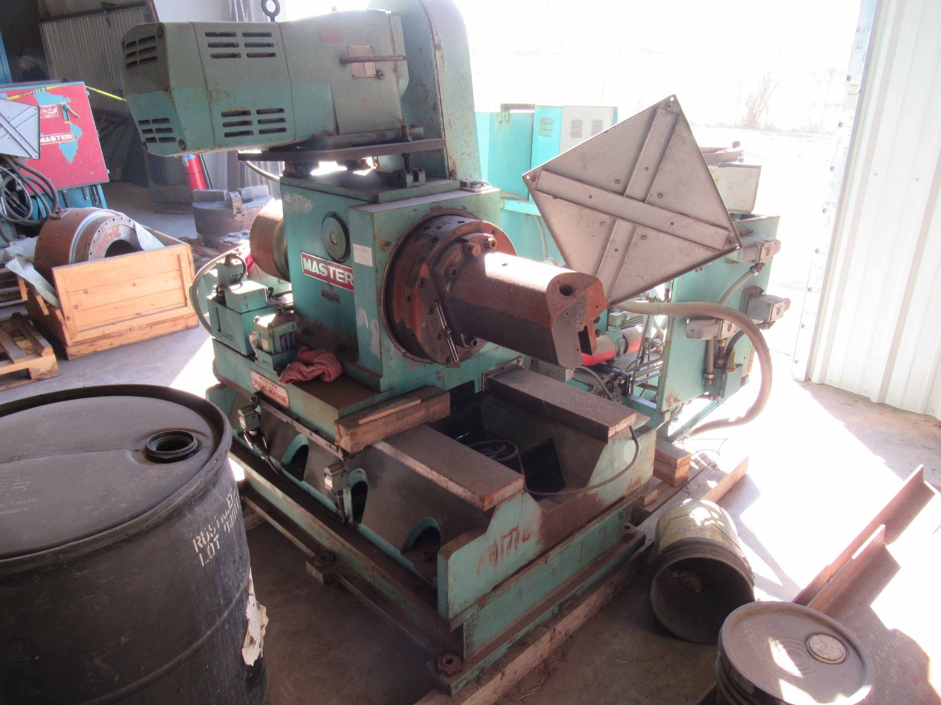 PORTABLE BORING MILL, MASTER "SPECIAL MACHINE", facing head, 32" swing, S/N 9072-GMC2-A, (Location