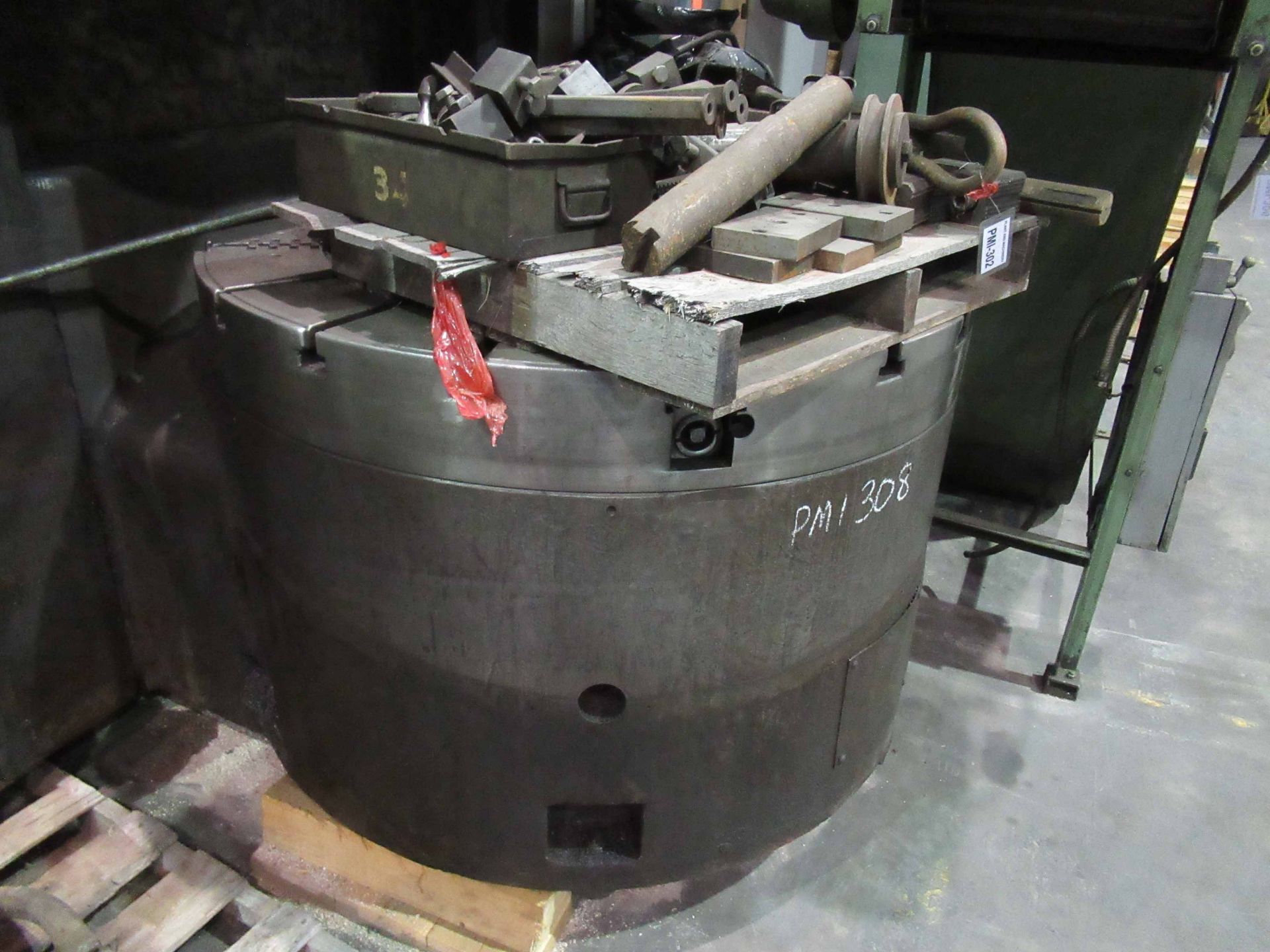 VERTICAL TURRET LATHE, 56" BULLARD DYNATROL, 70" sw. to column, approx. 72" under rail, 5-pos. - Image 5 of 12