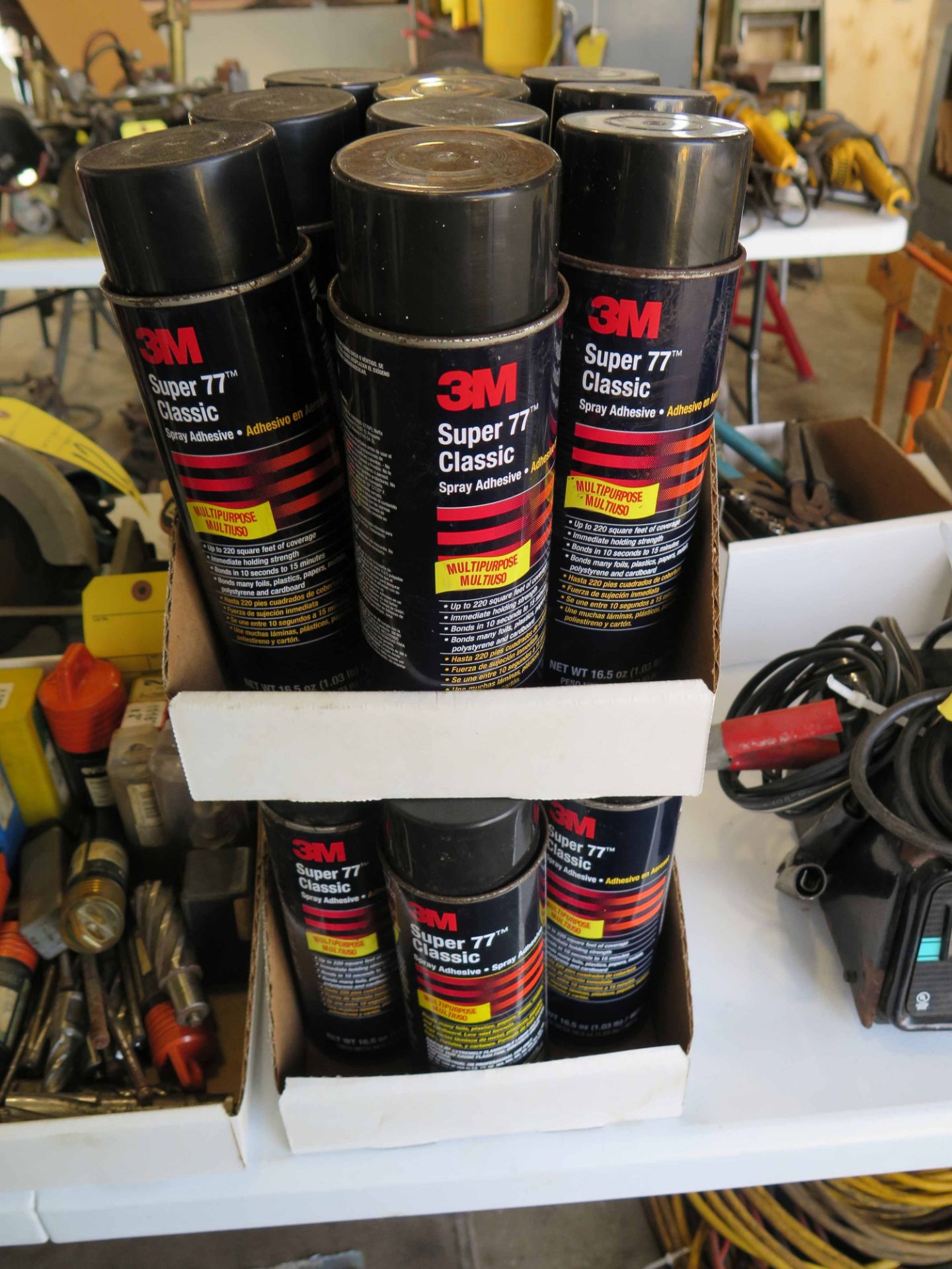 LOT OF SPRAY ADHESIVE, 3M SUPER 77 CLASSIC (new) (18 cans)