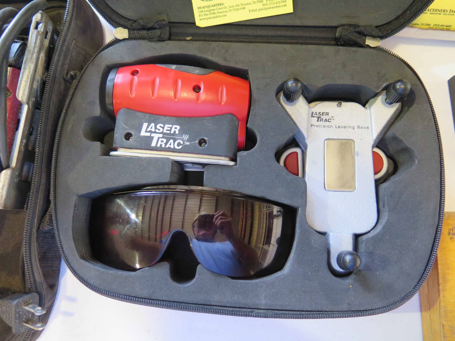 LOT CONSISTING OF: Craftsman Laser Trac level w/wall mtd. marking base, precision leveling base,