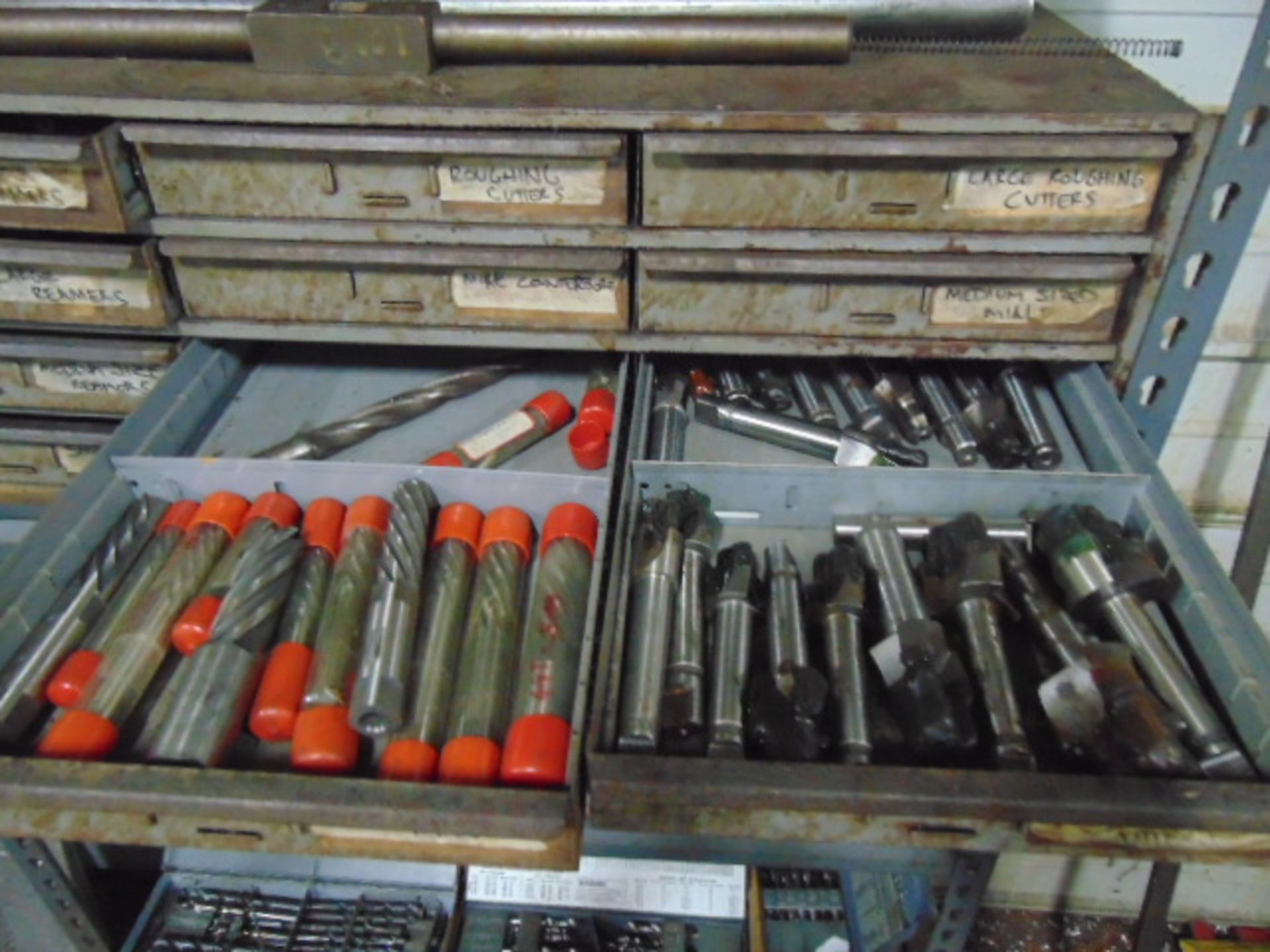 LOT CONSISTING OF: assorted reamers, counterbores & endmills, w/(2) cabinets - Image 6 of 7