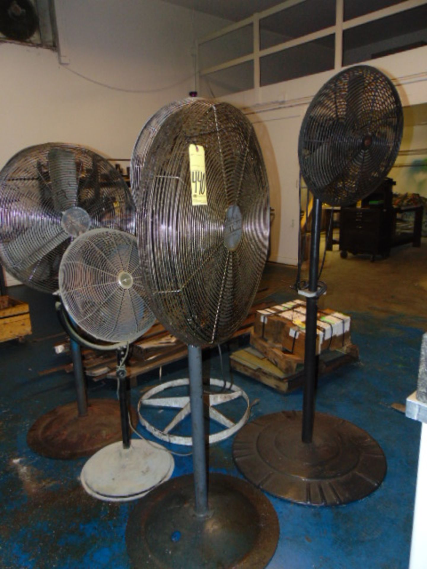 LOT OF PEDESTAL FANS (5) (located across the street)