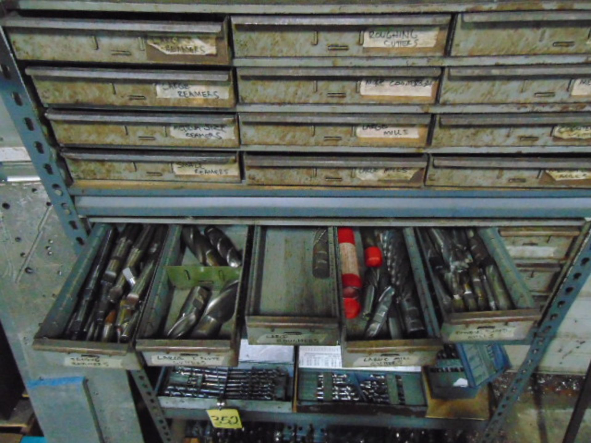 LOT CONSISTING OF: assorted reamers, counterbores & endmills, w/(2) cabinets - Image 4 of 7