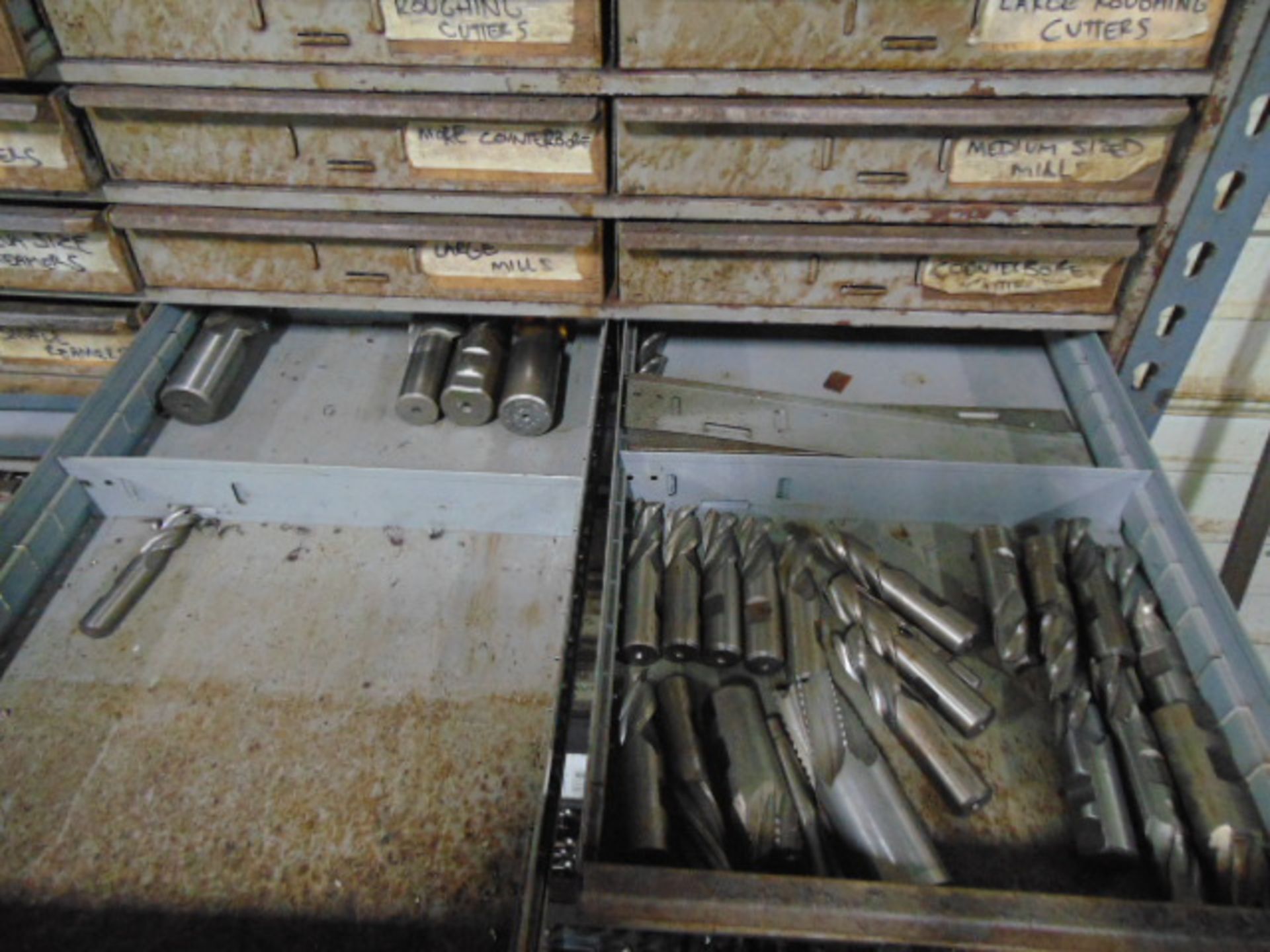 LOT CONSISTING OF: assorted reamers, counterbores & endmills, w/(2) cabinets - Image 5 of 7