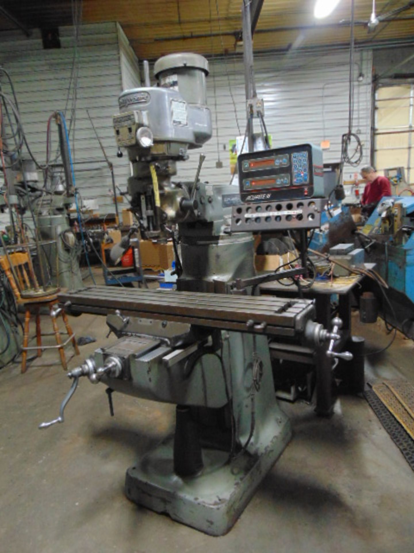 VERTICAL TURRET MILL, BRIDGEPORT SERIES 1, 9” x 48” table, chrome ways, 2 HP variable spd. head,