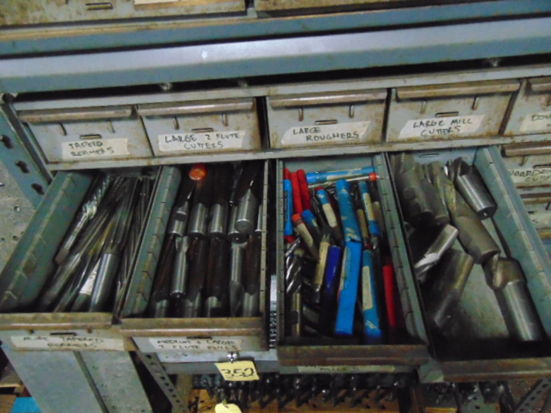 LOT CONSISTING OF: assorted reamers, counterbores & endmills, w/(2) cabinets - Image 3 of 7